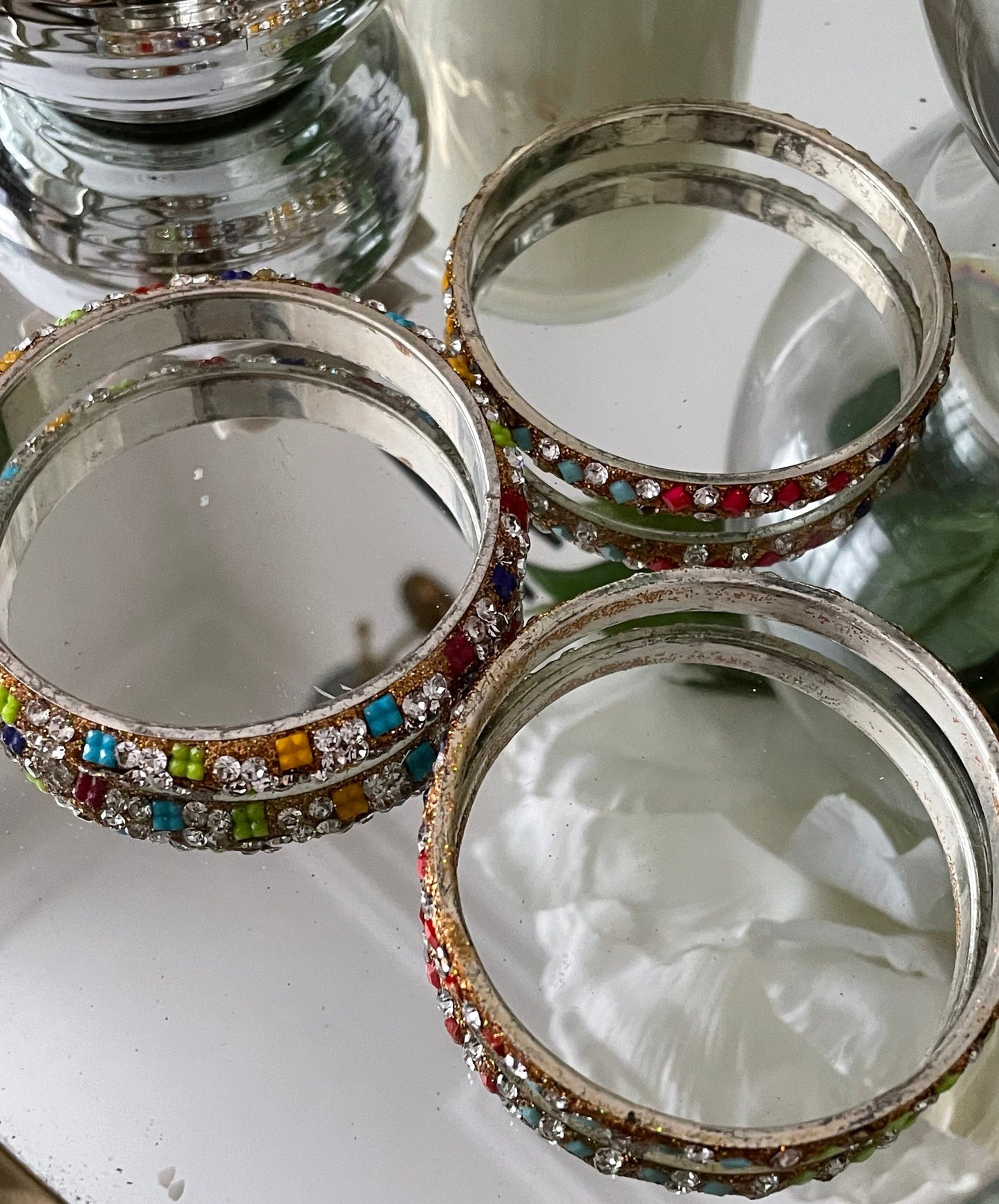 Multi Indian Bangle Stack Jewellery Bangles Set with Jewelled Kangans Diamante | Metal Bangles | Bollywood Bangles | 26 Bangles