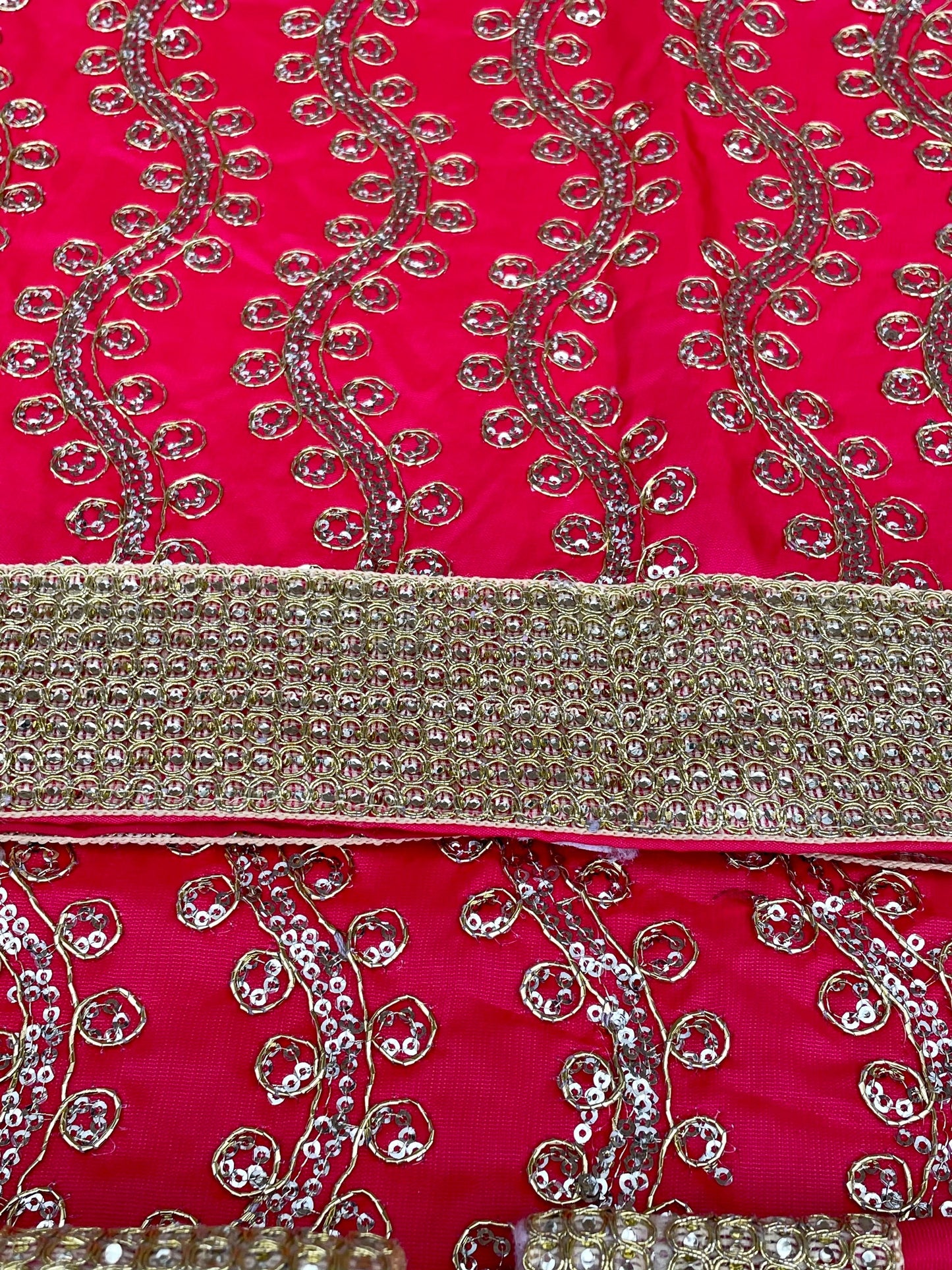 Guru Granth Sahib Rumala Sahib Set 4 pcs. Red embroidered Double Set with 2 Palkan. Sikh Punjabi Gurudwara Wedding Guru Granth Saheb