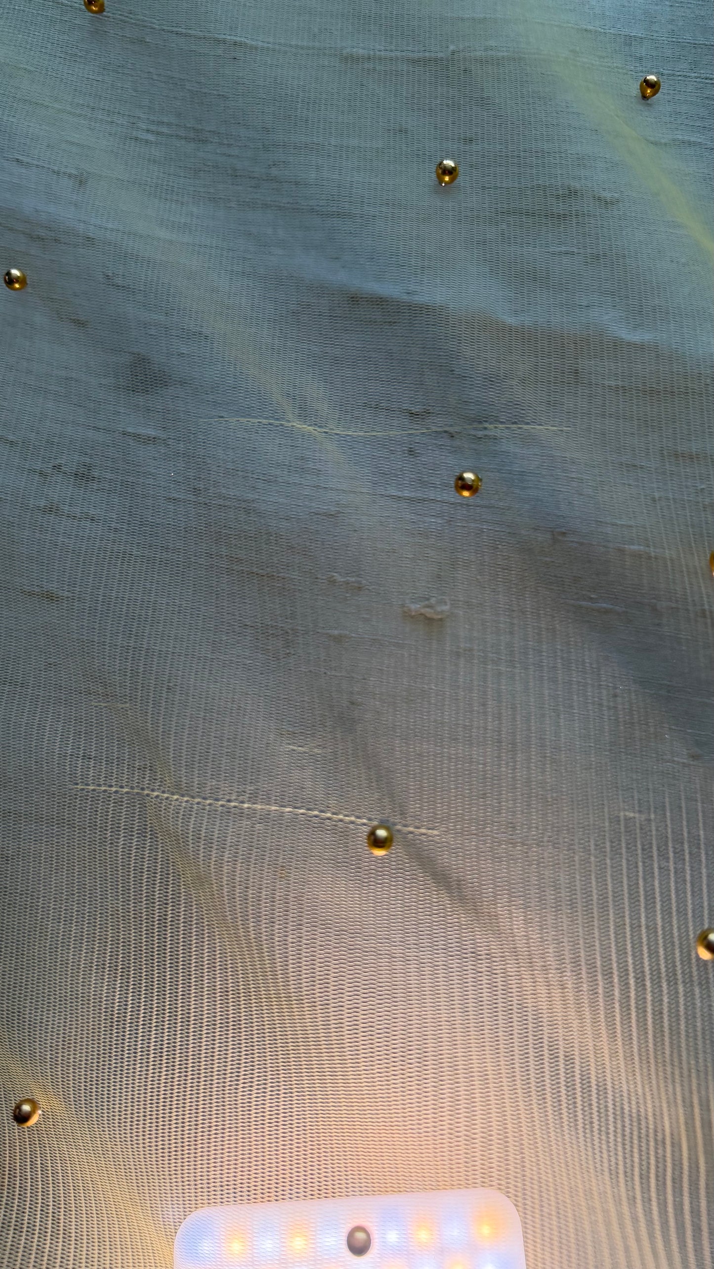 Yellow Net Dupatta| Sample Sale| Net| All over beads| Border | Latkan| Clearance might have slight defects**