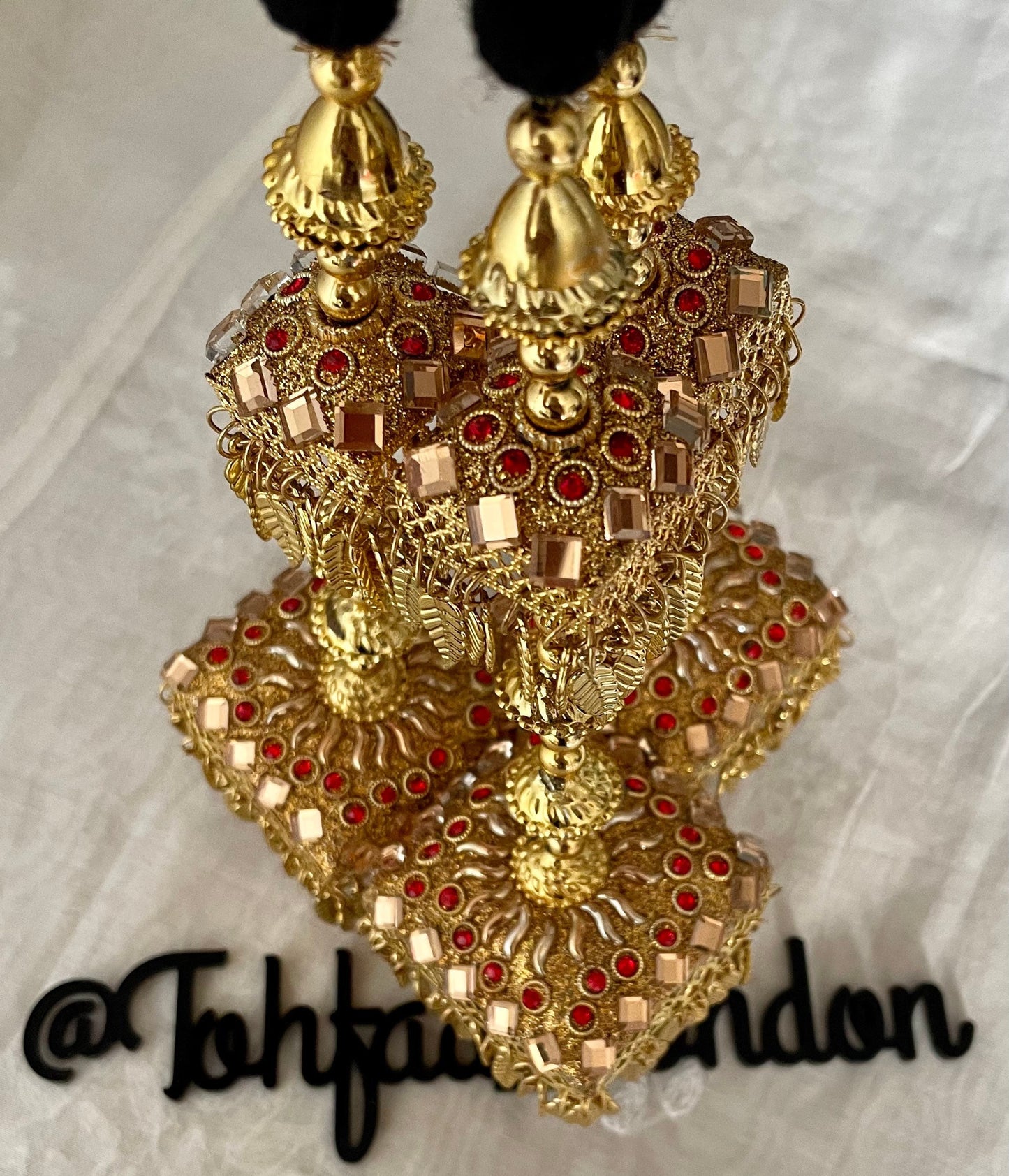 Punjabi Parandi Braid: Gold Kaleera Latkan with Kundan Rhinestones
