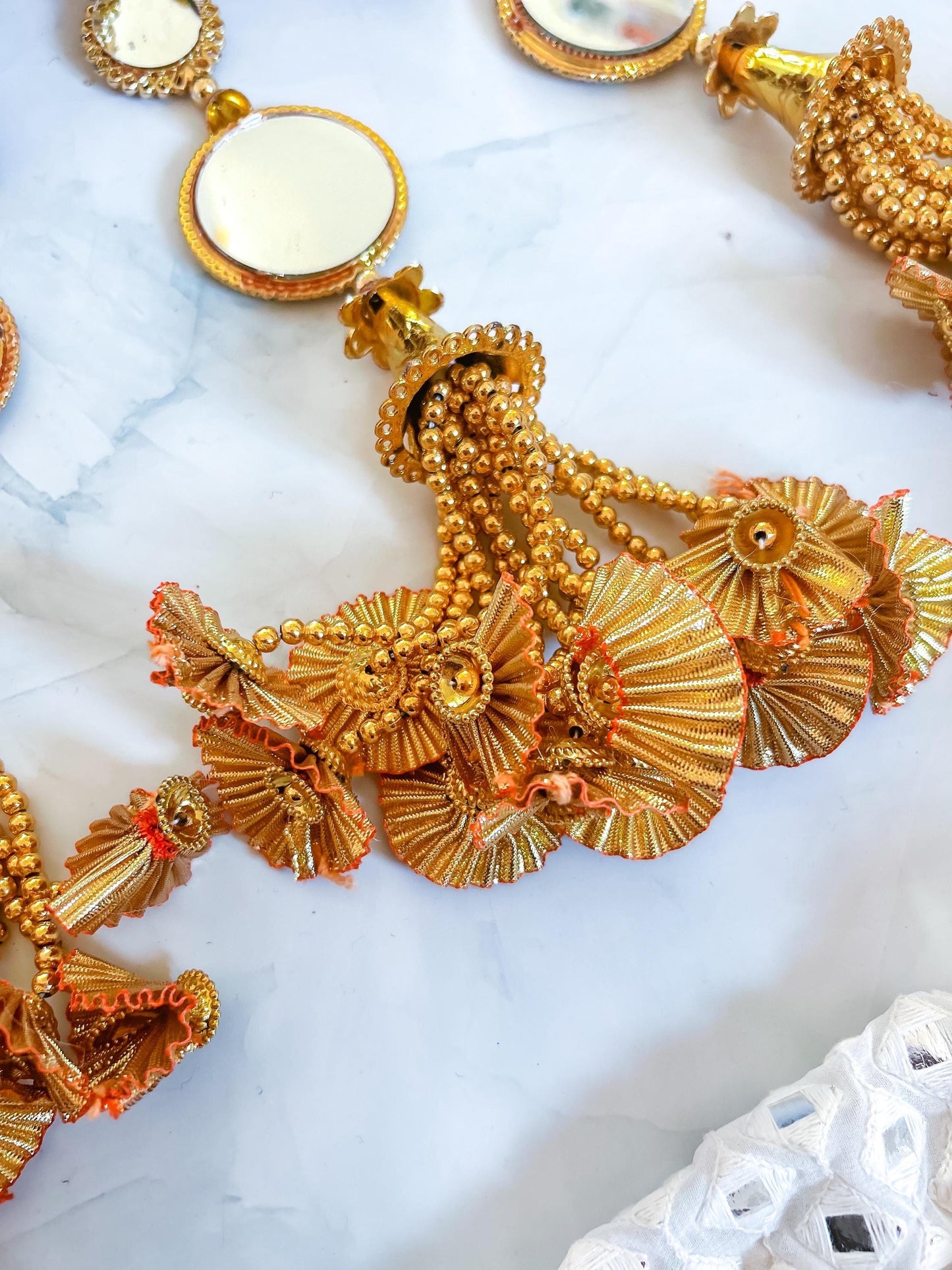 Gold Latkan Paranda: Punjabi Wedding Hair Braid Accessory