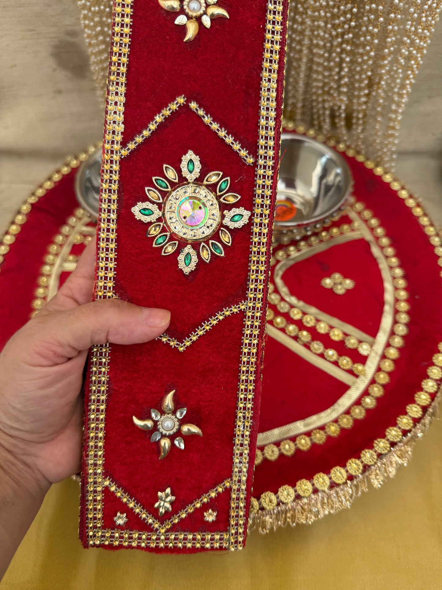 4 Pieces Bride/Groom Mehndi Mayian Haldi Thaal Tel Vatna Ceremony| With Phatti| Clearance**