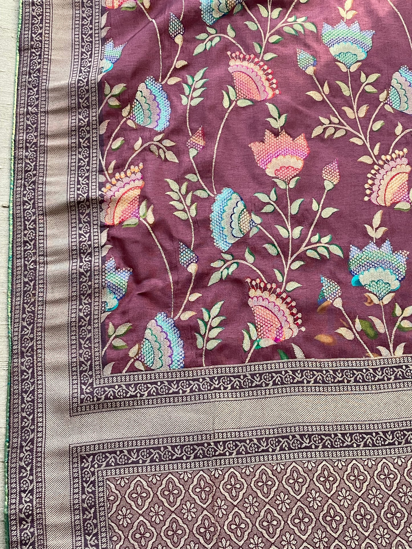 Muted Wine/ Dusted Mehroon Elegant & Suave Benarsi Banarsi Zari Woven Silk Duppattas Scarf Chunni Chunri Odhni