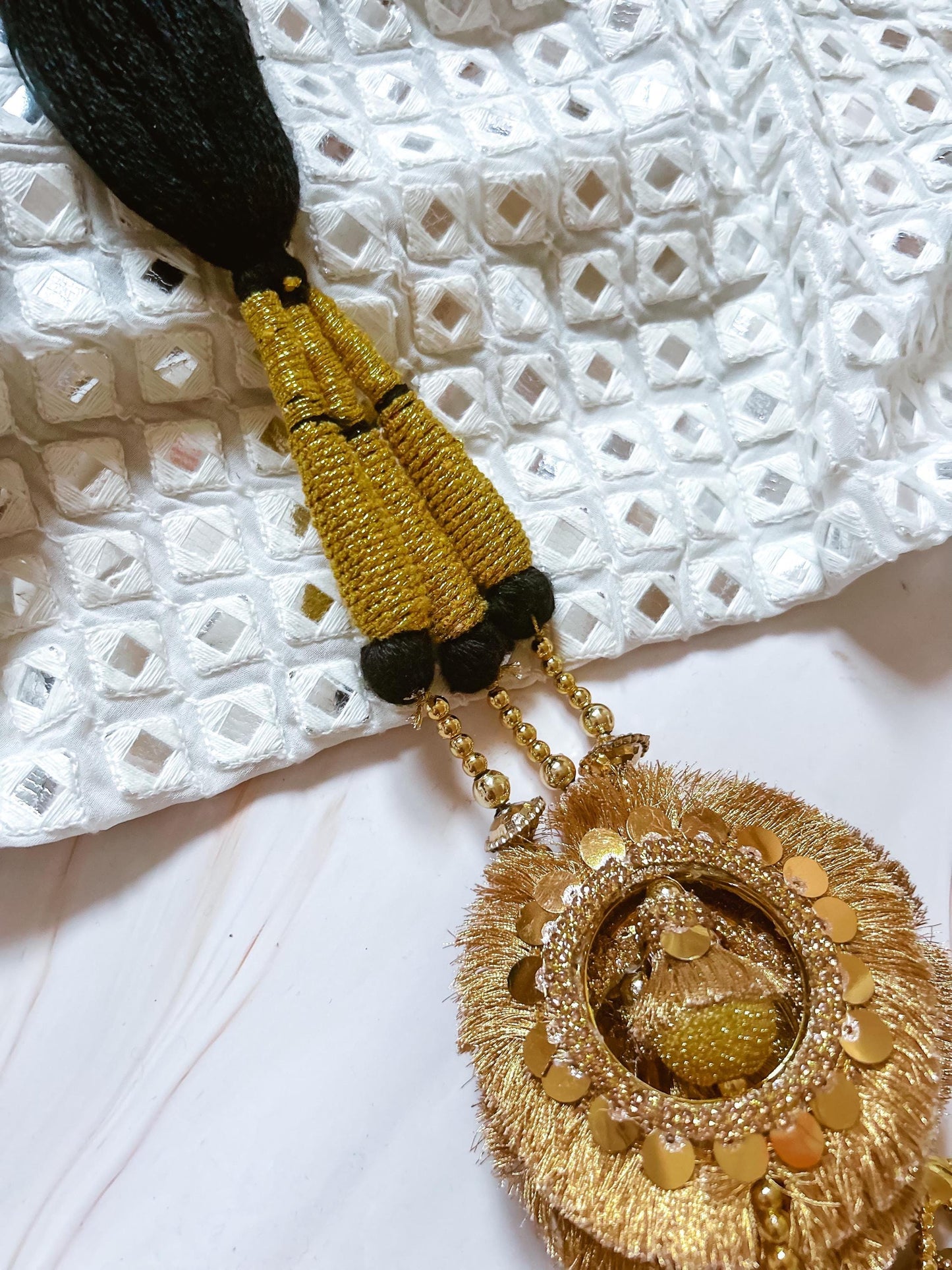 Kiran Paranda Gold Latkans Parandi Parandey Punjabi Themed Weddings Patiala Sangeet Mehendi Maiyoon