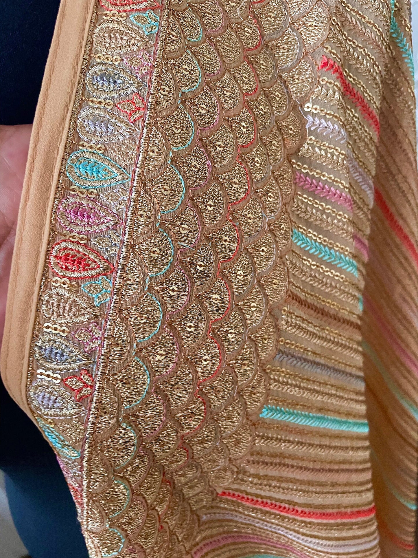 Georgette Duppatta Sequins embroidered border Scarf Chunni Chunri Odhni update your Salwar Kameez Lehengas Kurtis