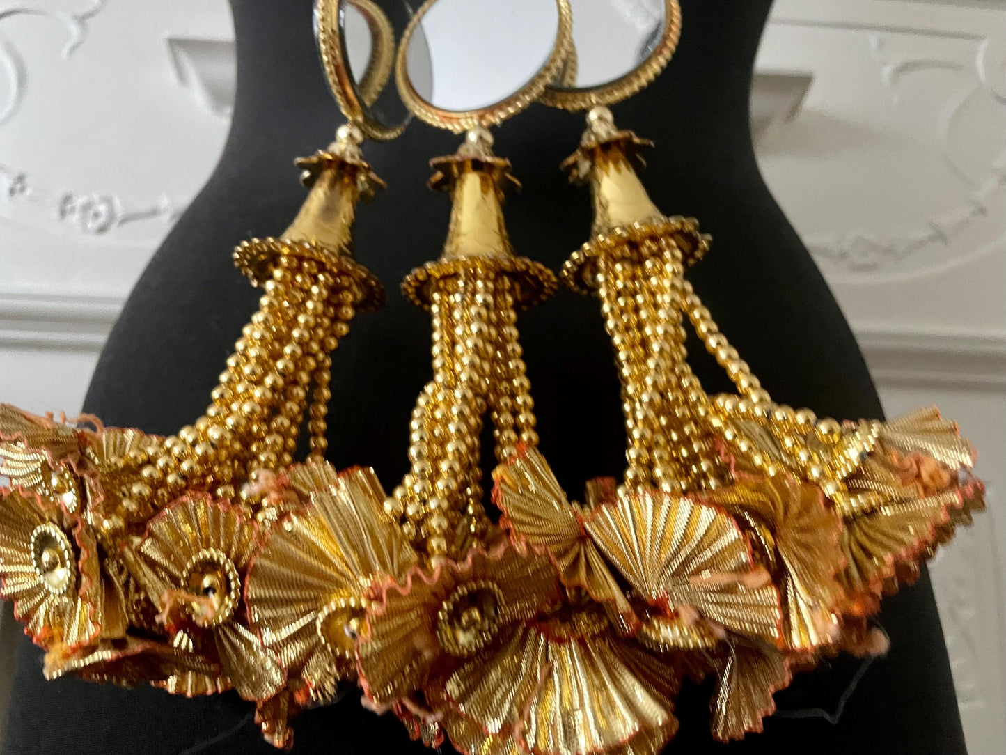 Gold Latkan Paranda: Punjabi Wedding Hair Braid Accessory