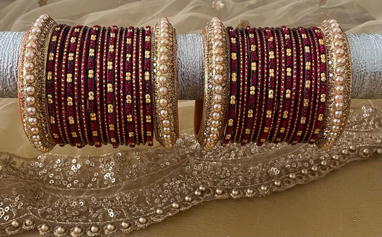 Glass Bangles| 2-8| Mehroon Dark-Red Karwa Chauth Eid Diwali