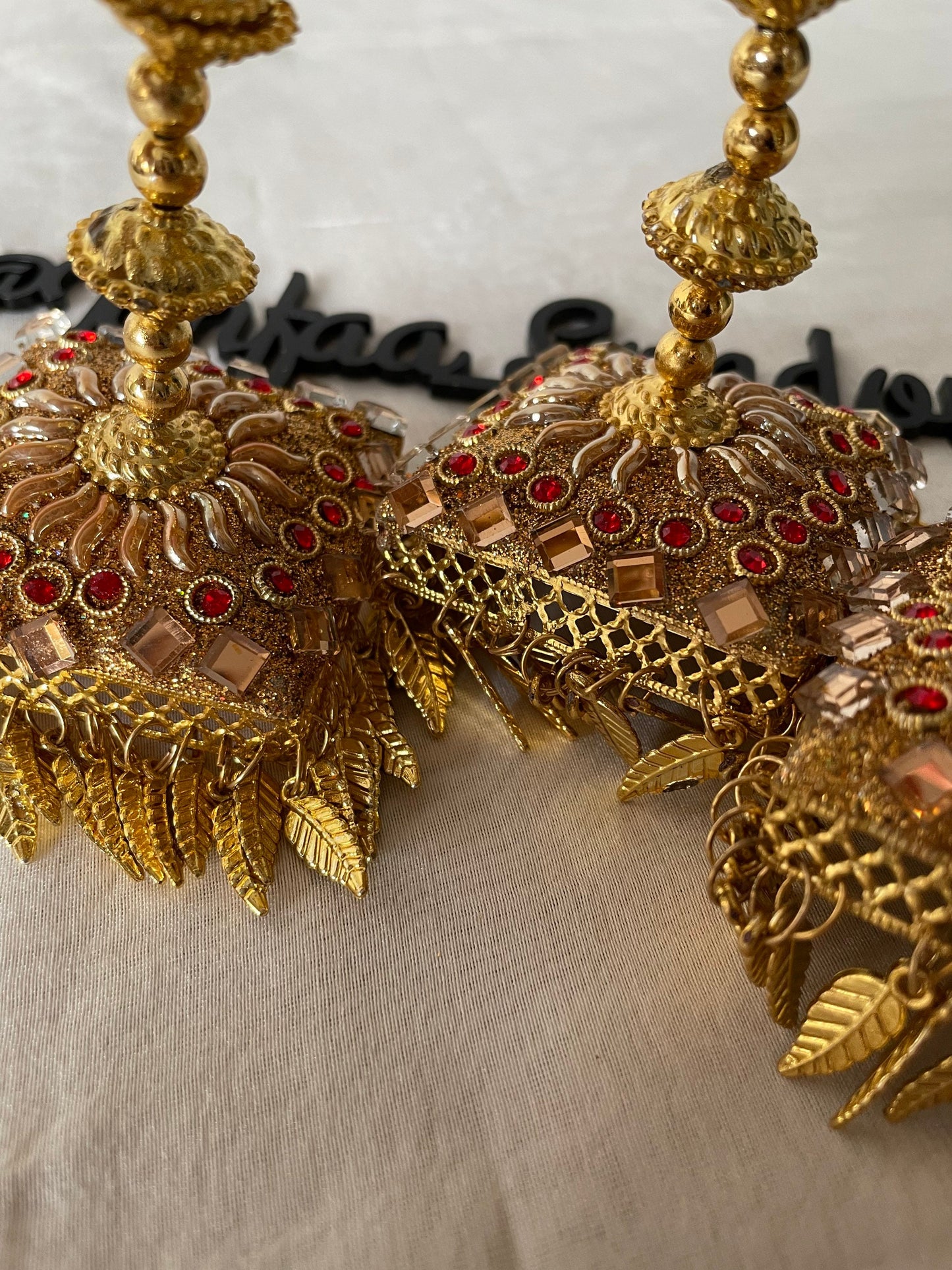 Punjabi Parandi Braid: Gold Kaleera Latkan with Kundan Rhinestones