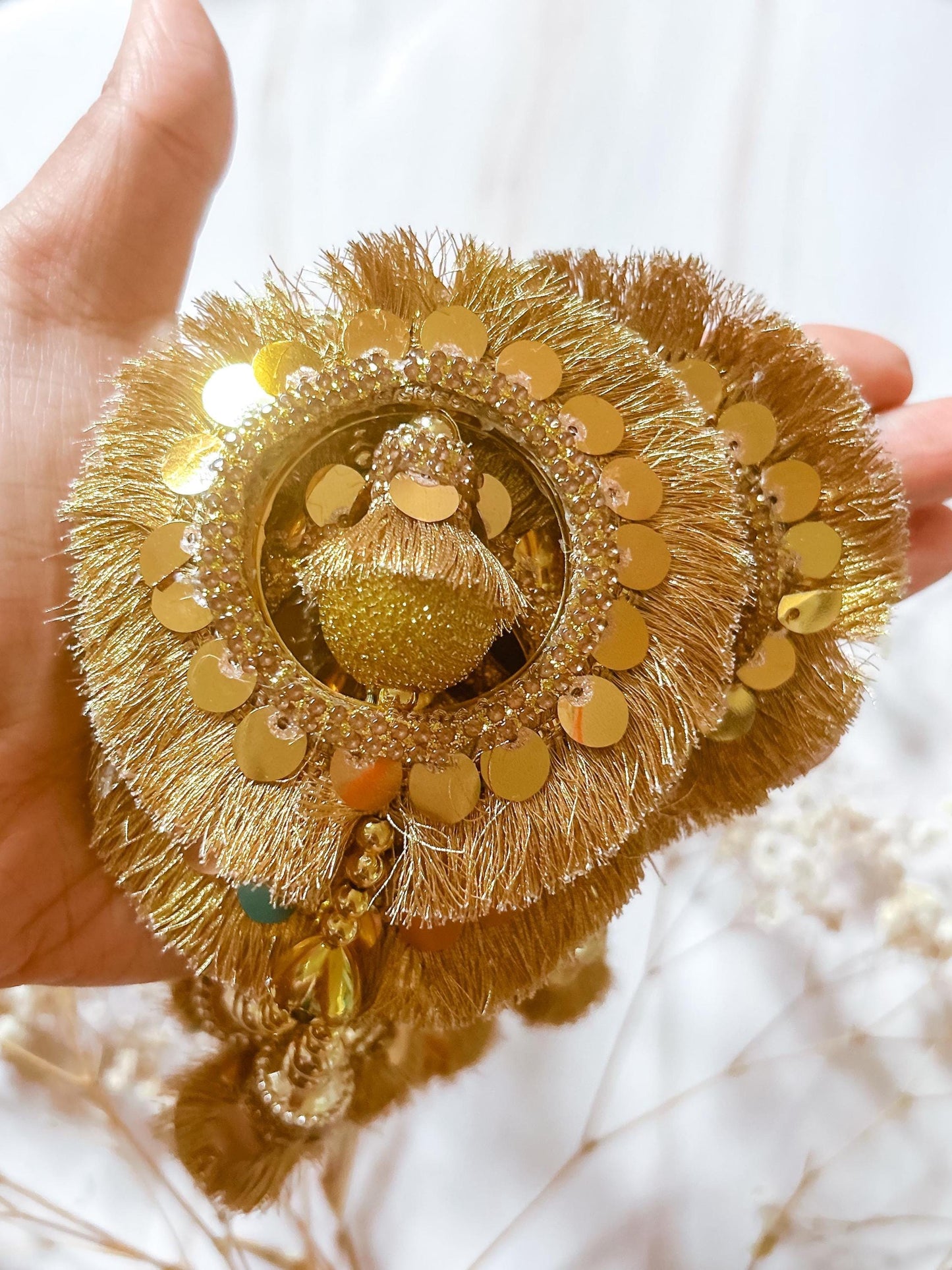 Kiran Paranda Gold Latkans Parandi Parandey Punjabi Themed Weddings Patiala Sangeet Mehendi Maiyoon