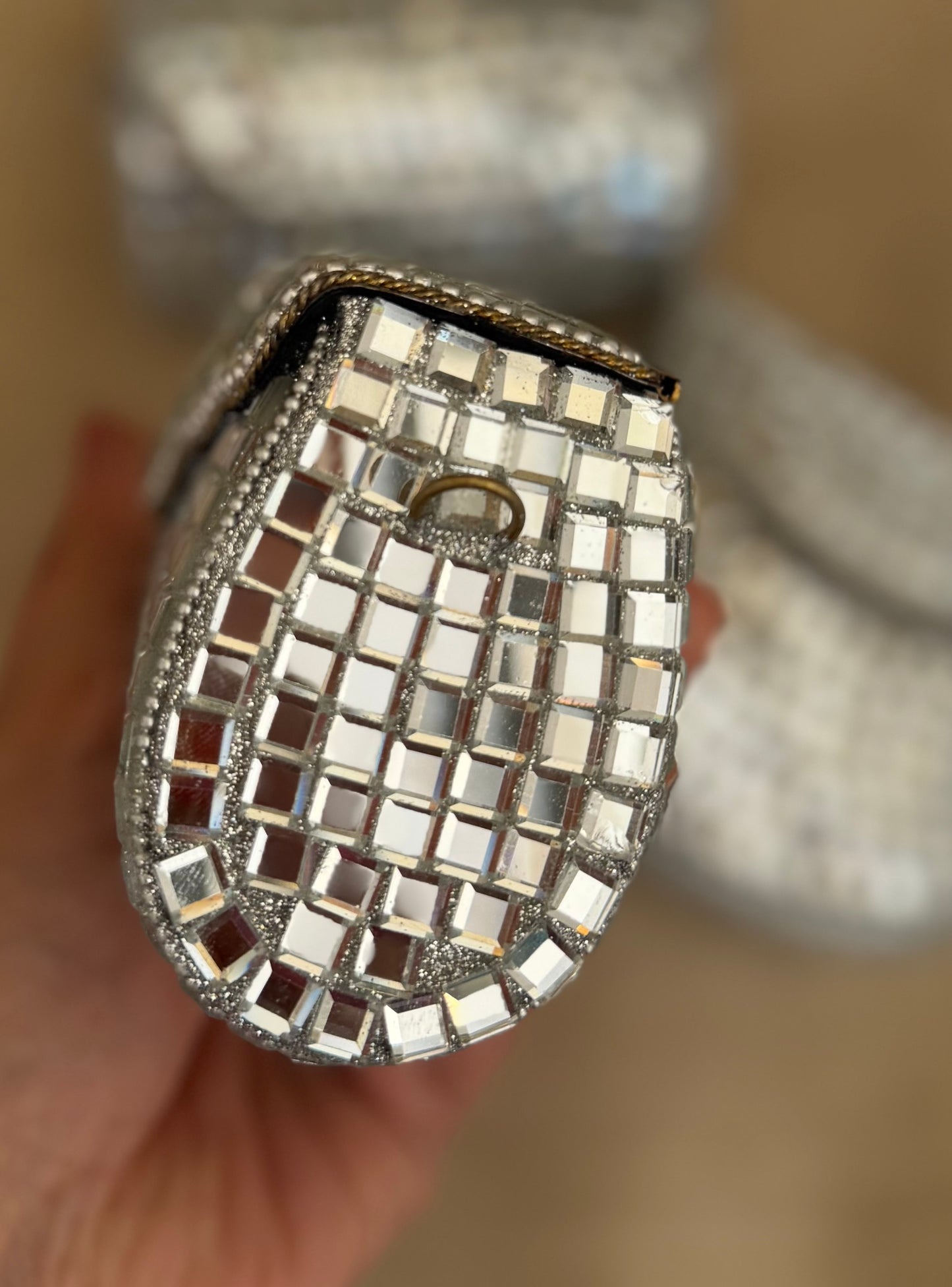 Glistening Mirrors Metal Mini Clutch Evening bags| Minaudière| Choise from Silver or Copper Finishes