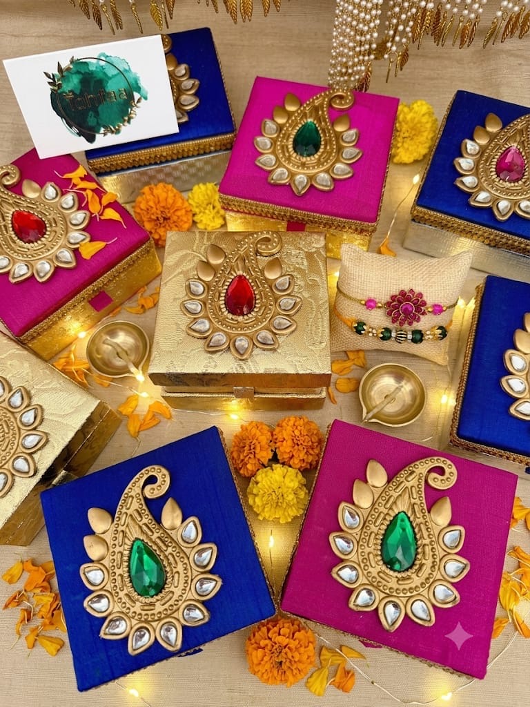 Rakhi Raksha Bandhan Rakhri Hamper Gift Box| Two Rakhis| Roli Tikka