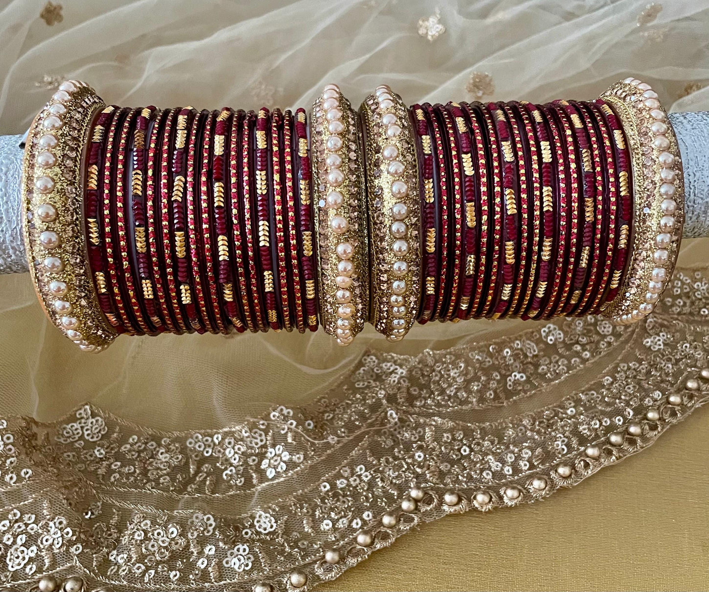 Glass Bangles| 2-4| Mehroon Dark-Red Karwa Chauth Eid Diwali