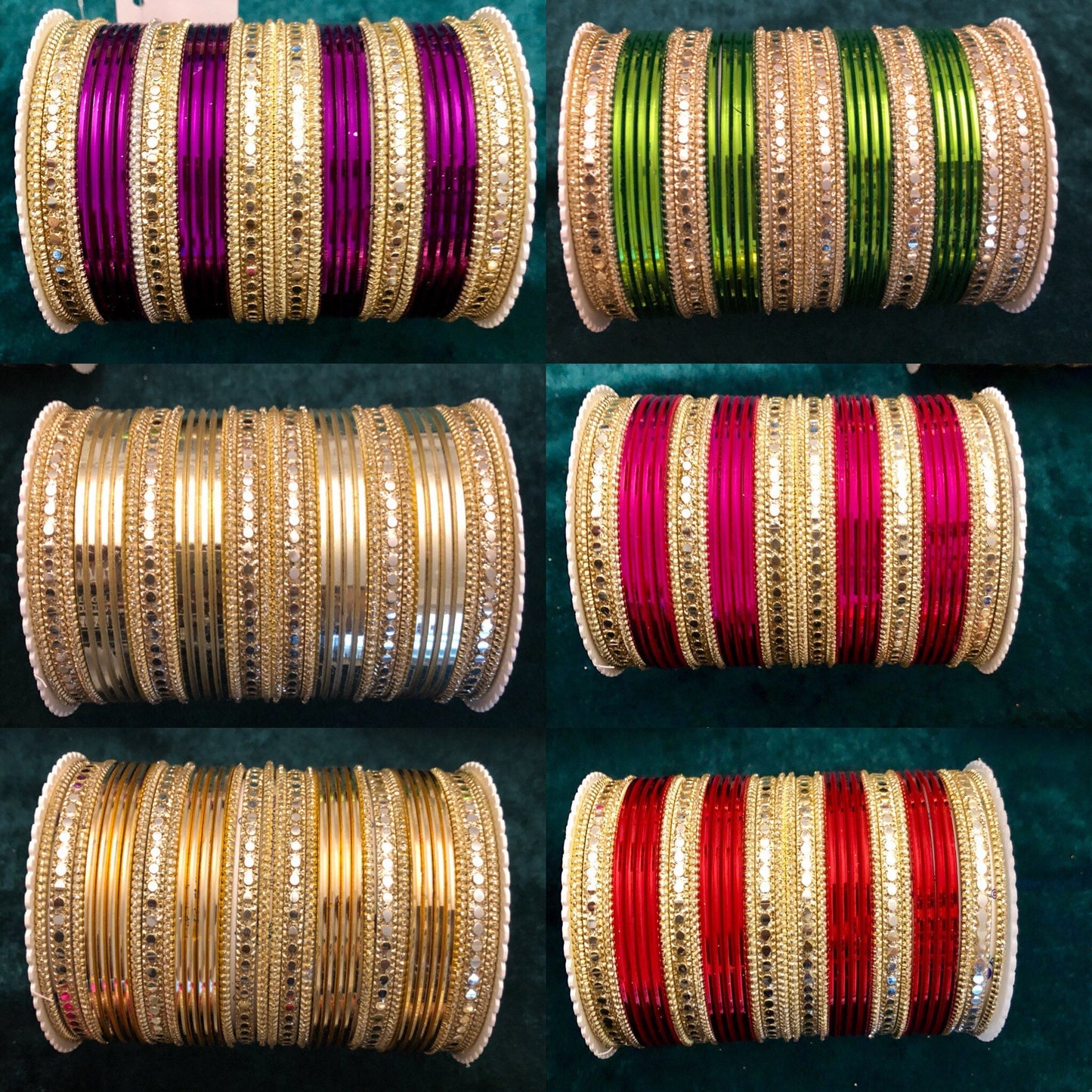 2.10 Indian Bangles Set |Jewellery Metal| Set For 2 Hands|Various Colours