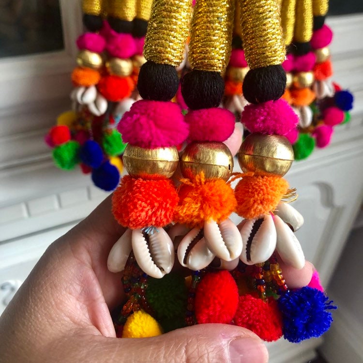1 x Paranda Kaudi Multi Poms Poms  Parandi Parandey Punjabi Themed Weddings Patiala Sangeet Mehendi Maiyoon Dholki| Clearance