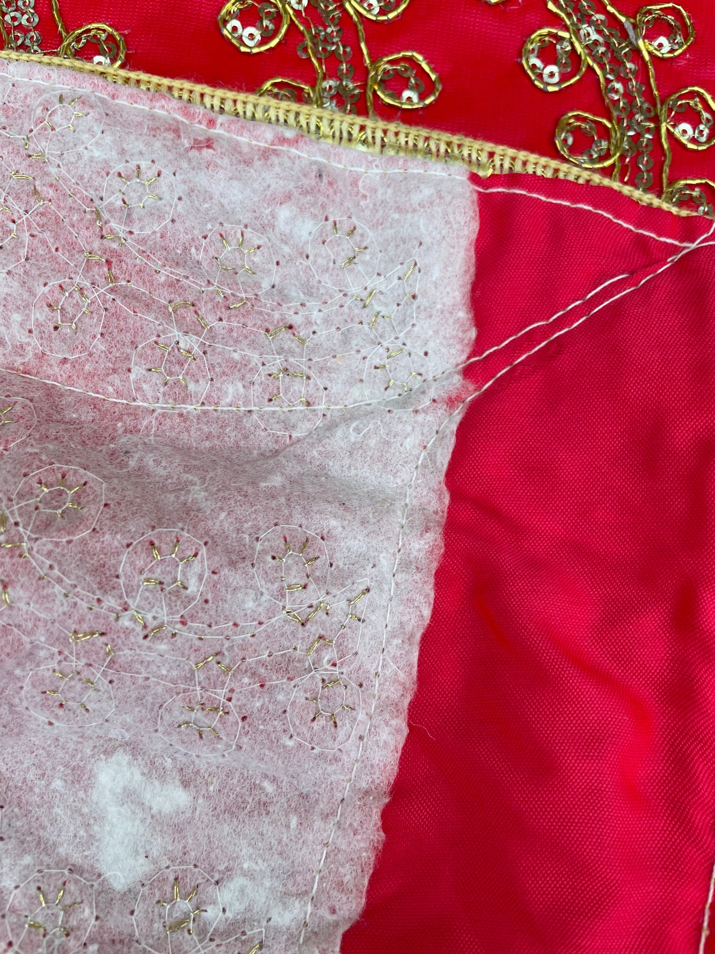 Guru Granth Sahib Rumala Sahib Set 4 pcs. Red embroidered Double Set with 2 Palkan. Sikh Punjabi Gurudwara Wedding Guru Granth Saheb