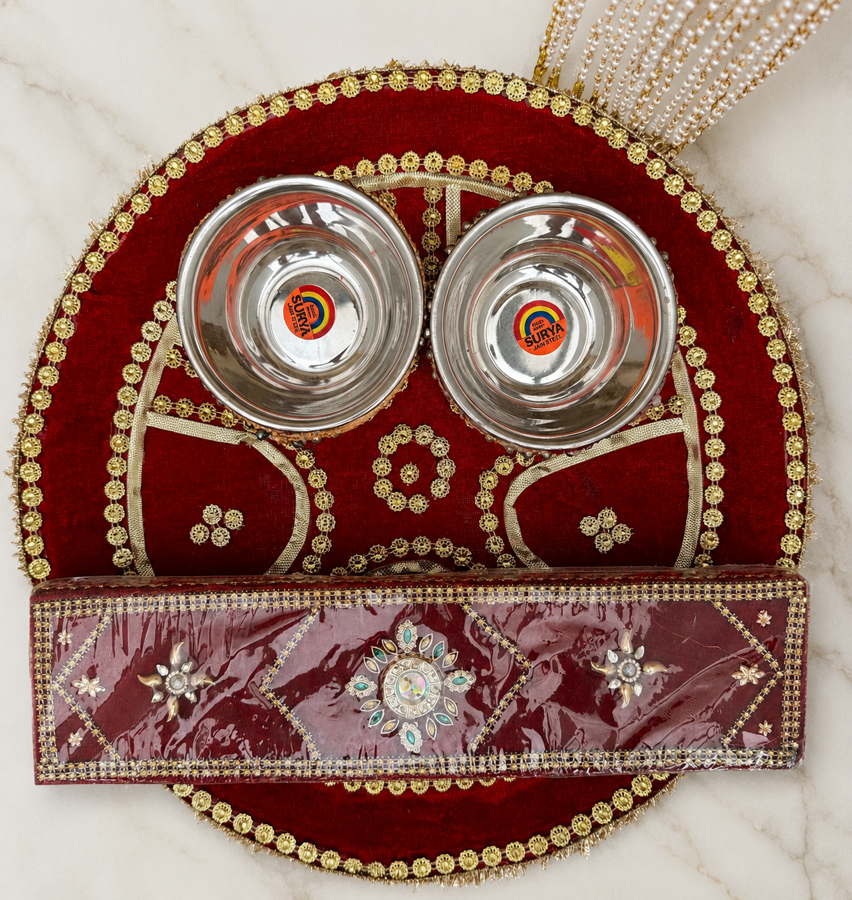 4 Pieces Bride/Groom Mehndi Mayian Haldi Thaal Tel Vatna Ceremony| With Phatti| Clearance**