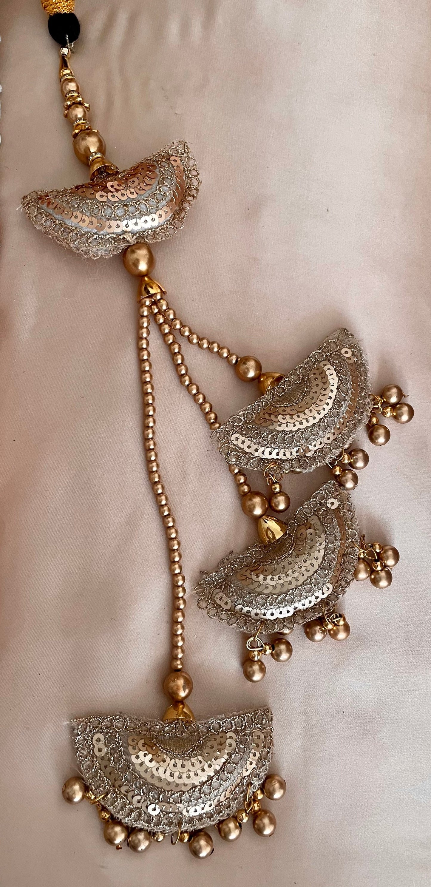 Long Latkan Paranda: Punjabi Wedding Hair Braid with Sequins