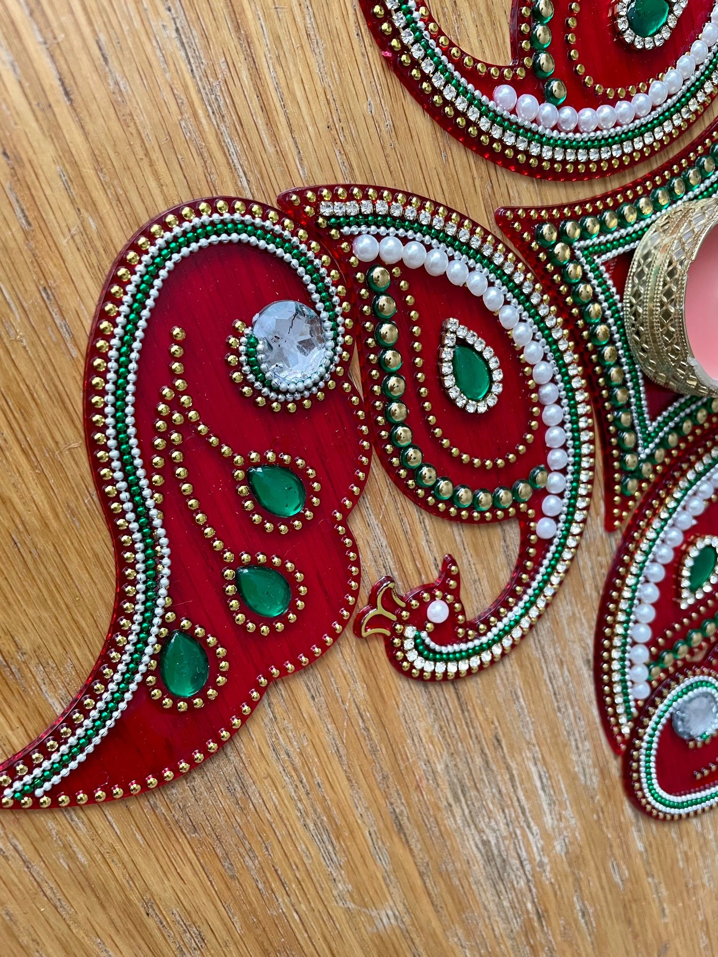 Peacock Rangoli Re-Usable Floor Art Weddings New Home Navratri Durga Pooja Mor Design with Diva Vati| Clearance
