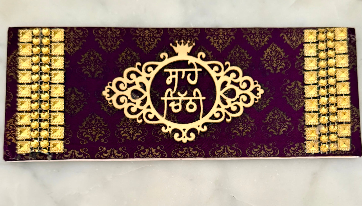 Sikh Wedding Sahe Chithi Invitation | Punjabi Wedding Ritual | Gurmukhi Saha Chitthi | Groom Family Invite Ceremony| Blue & Purple