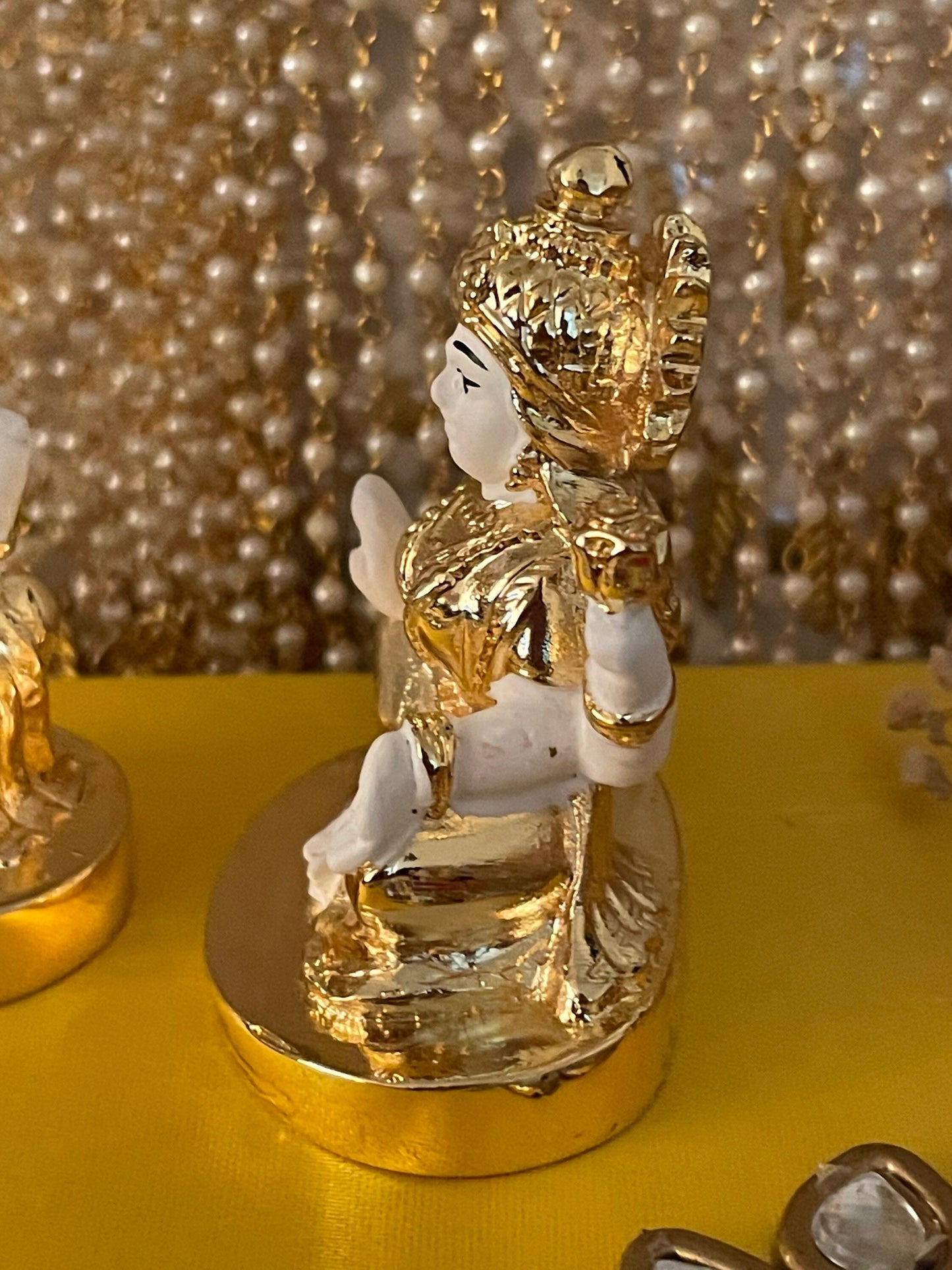 White and Gold Lakshmi and Ganesh Figurines Murtis Diwali Pooja House-Warming Gifts New Home