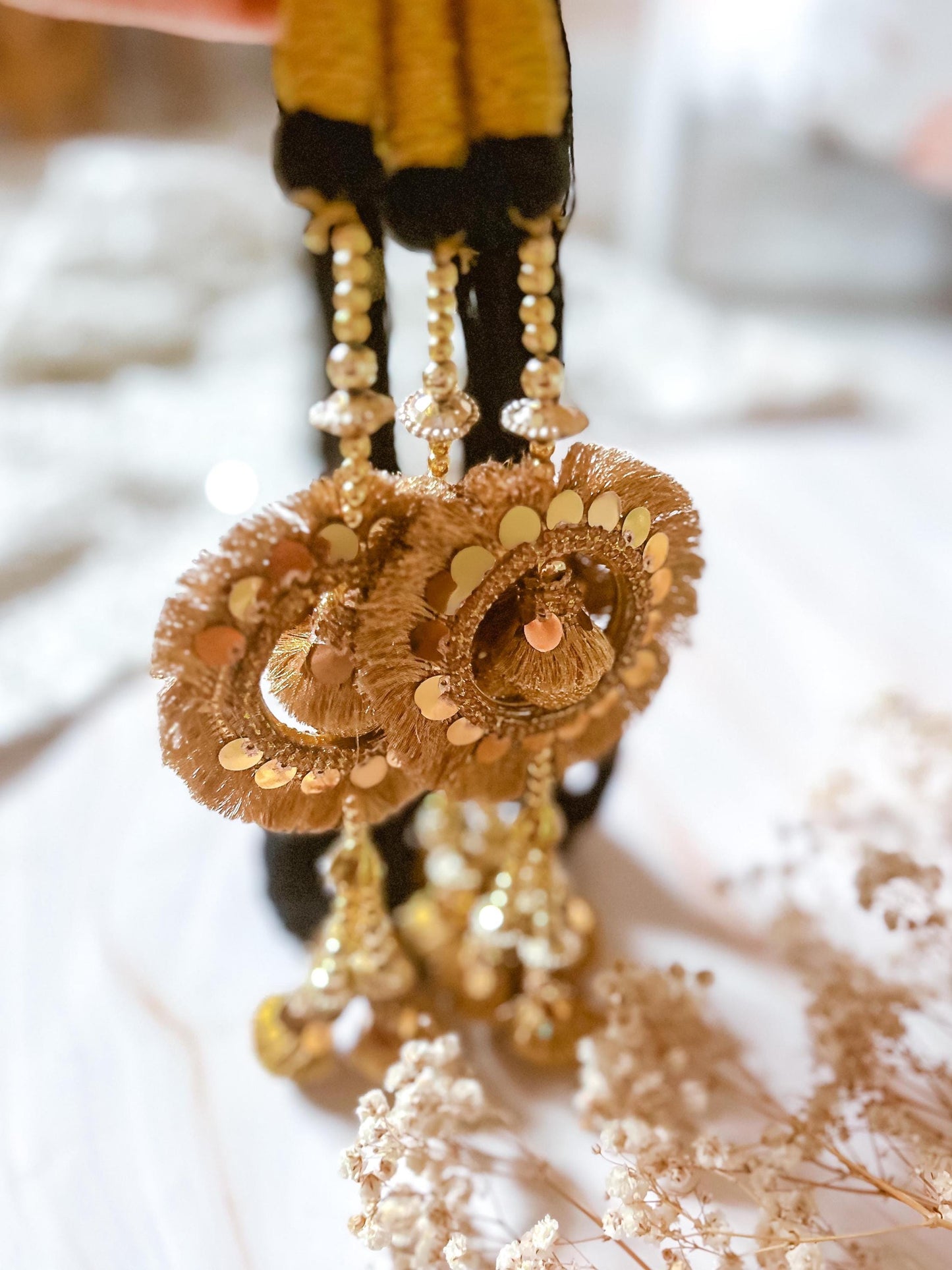 Kiran Paranda Gold Latkans Parandi Parandey Punjabi Themed Weddings Patiala Sangeet Mehendi Maiyoon