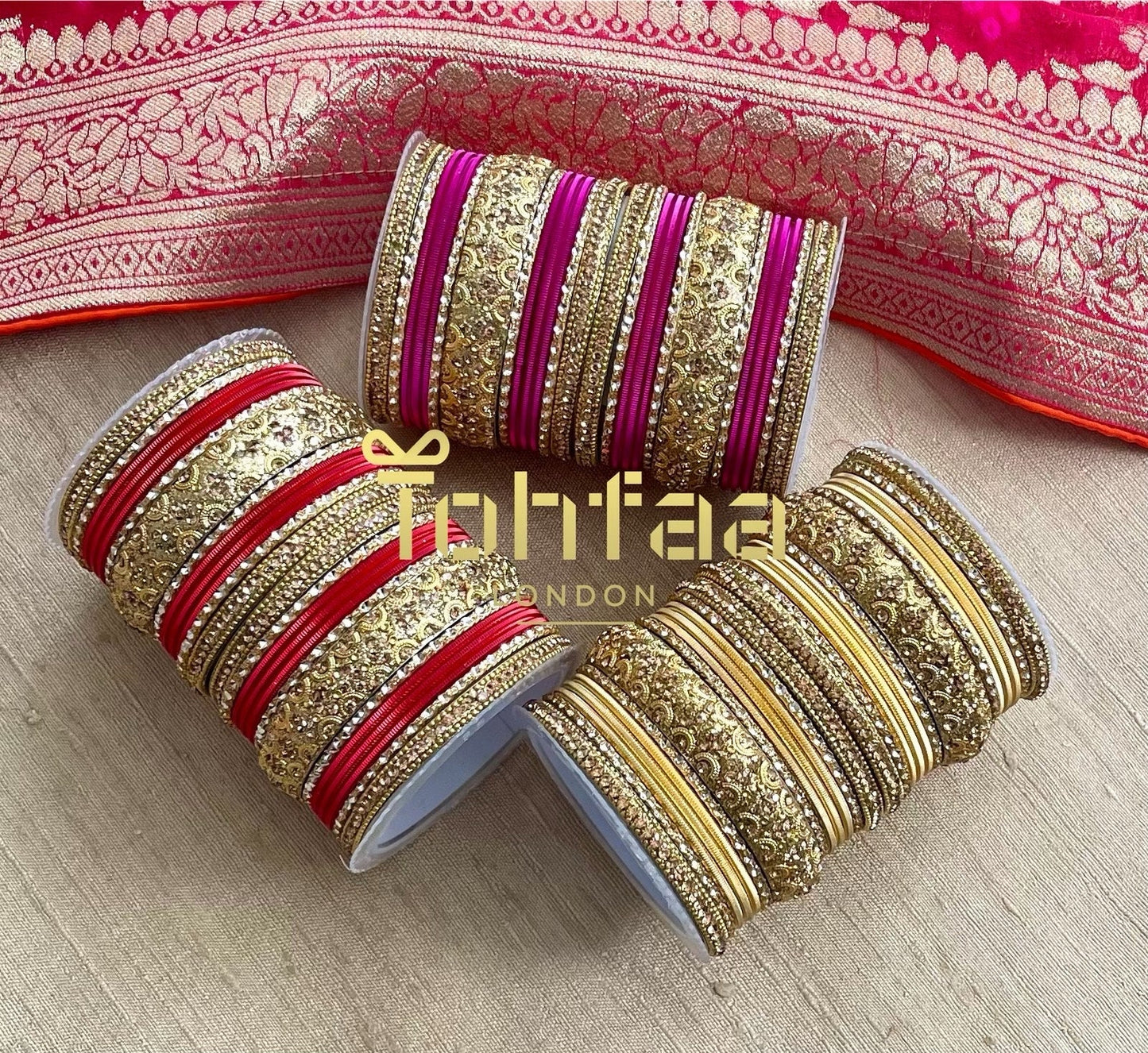 Indian Bangles: Metal Kangan Stack Jewelry, Festive Diwali Navratri