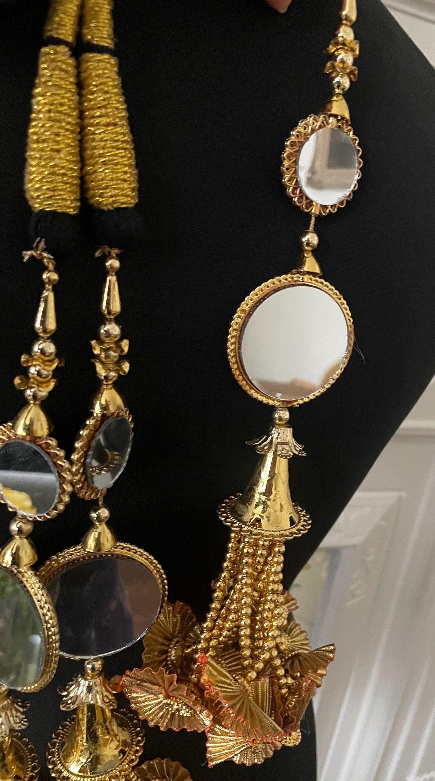 Gold Latkan Paranda: Punjabi Wedding Hair Braid Accessory