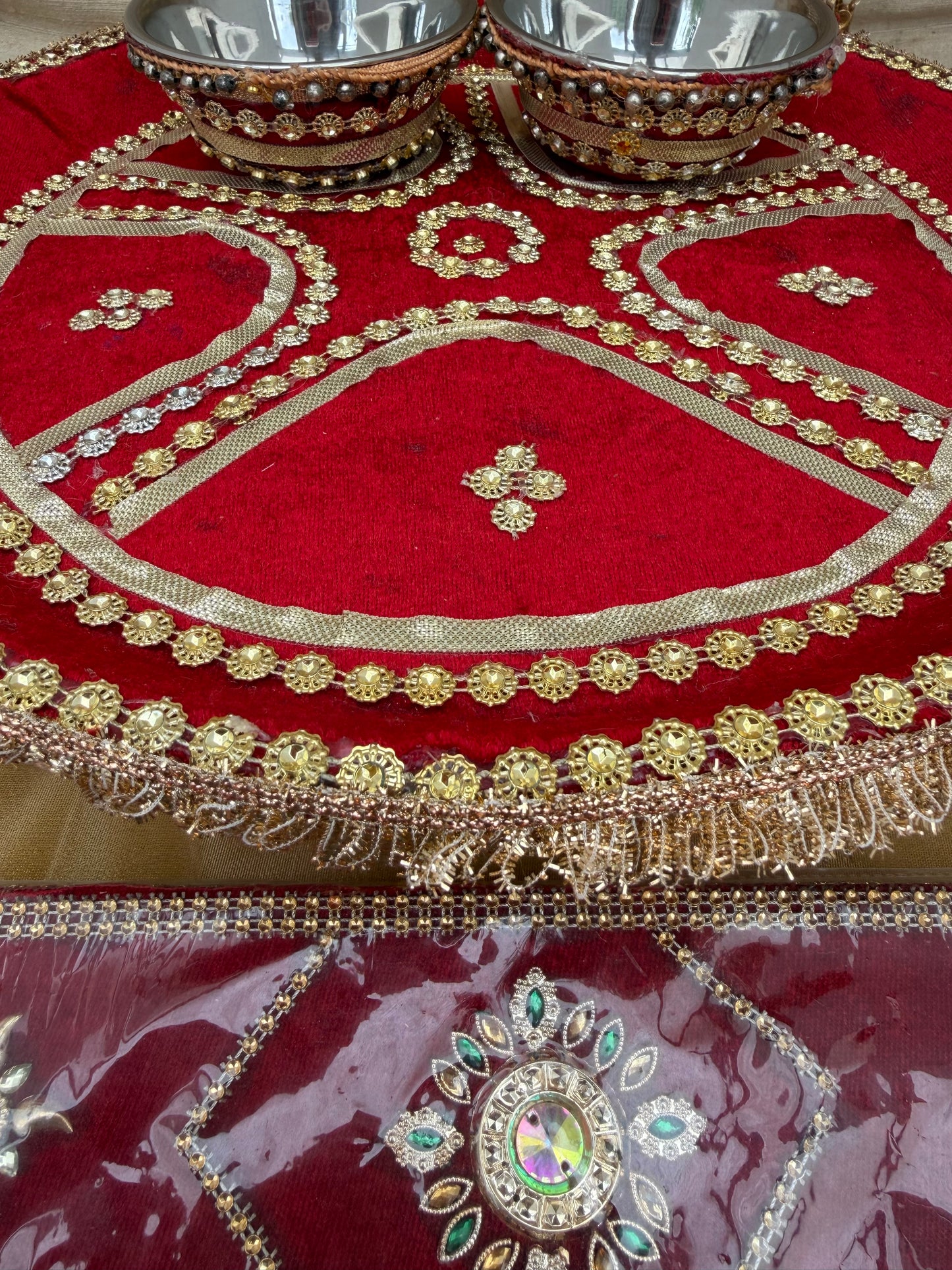 4 Pieces Bride/Groom Mehndi Mayian Haldi Thaal Tel Vatna Ceremony| With Phatti| Clearance**
