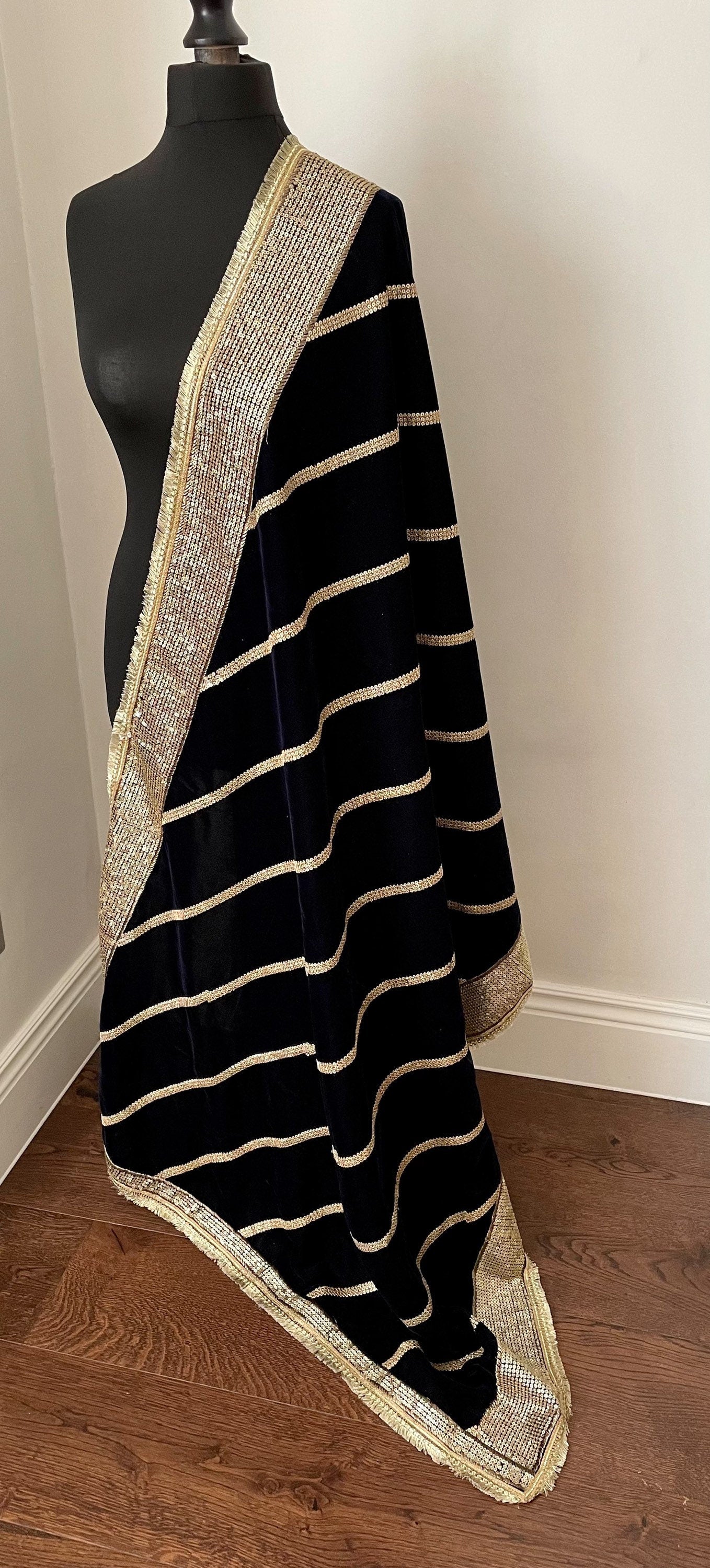 Green Velvet Sequin Embroidered Shawl Duppattas for Winters Weddings Lohri dressing update Salwar Kameez Lehengas Kurtis for the Festive Season