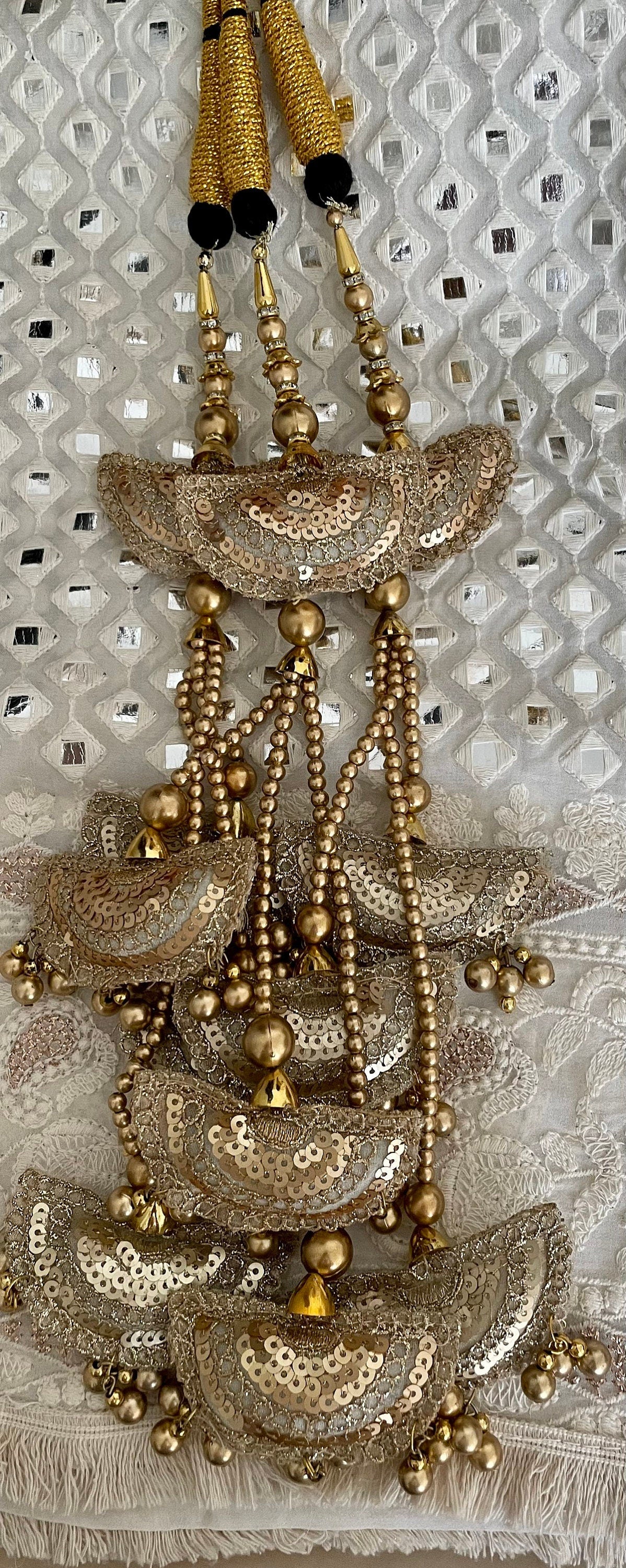 Long Latkan Paranda: Punjabi Wedding Hair Braid with Sequins
