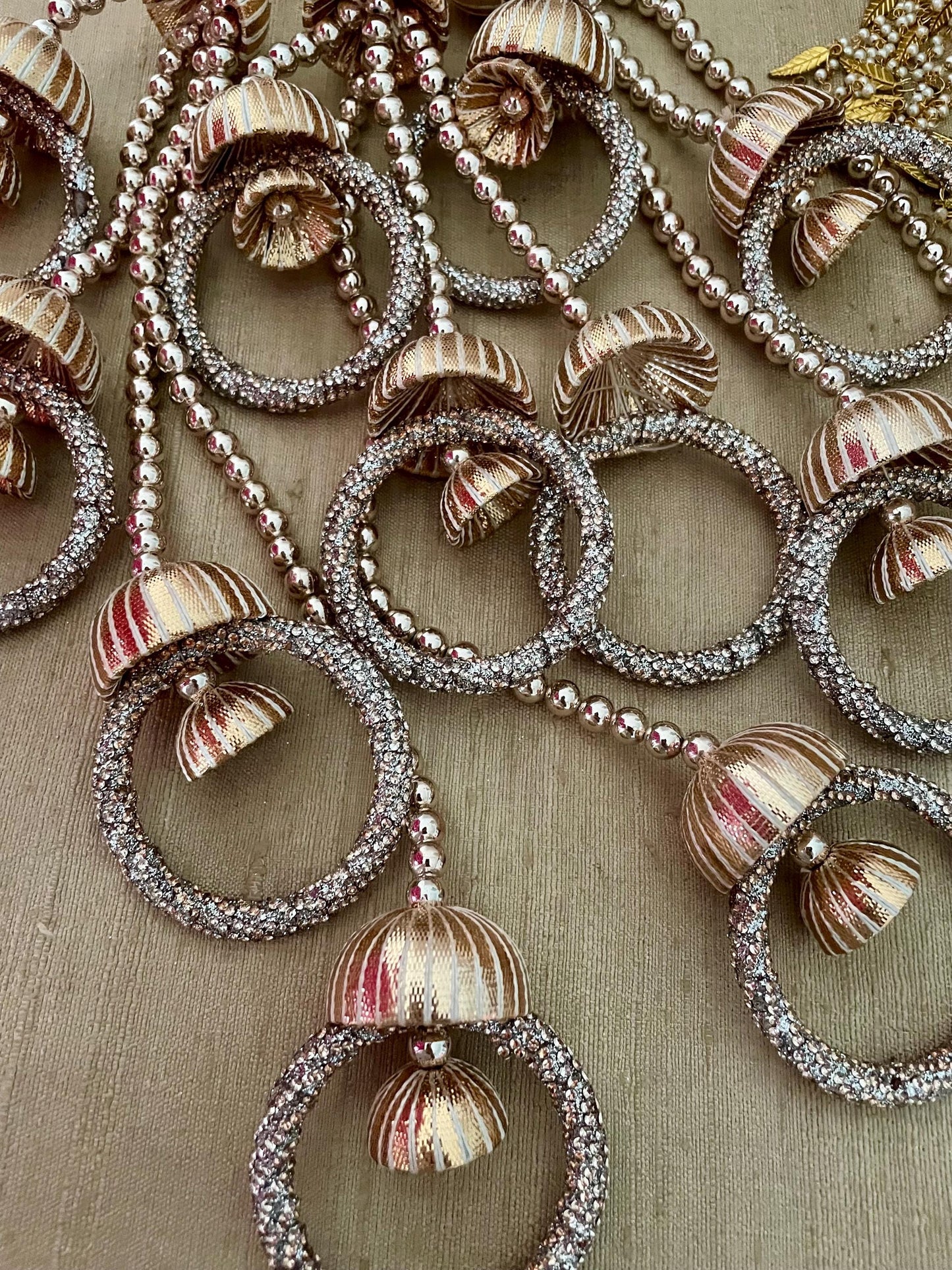 Bridal Paranda: Punjabi Wedding Hair Tassel with Rose Gold Gota