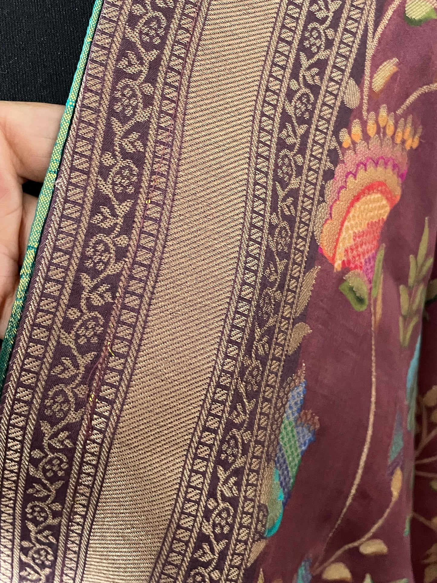 Muted Wine/ Dusted Mehroon Elegant & Suave Benarsi Banarsi Zari Woven Silk Duppattas Scarf Chunni Chunri Odhni