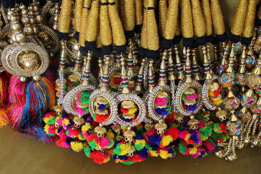 Gold Multi Pom Pom Parandi: Punjabi Wedding Hair Braid Accessory
