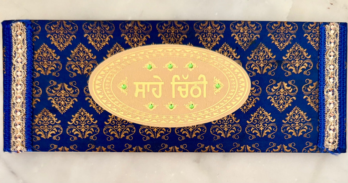Sikh Wedding Sahe Chithi Invitation | Punjabi Wedding Ritual | Gurmukhi Saha Chitthi | Groom Family Invite Ceremony| Blue & Purple