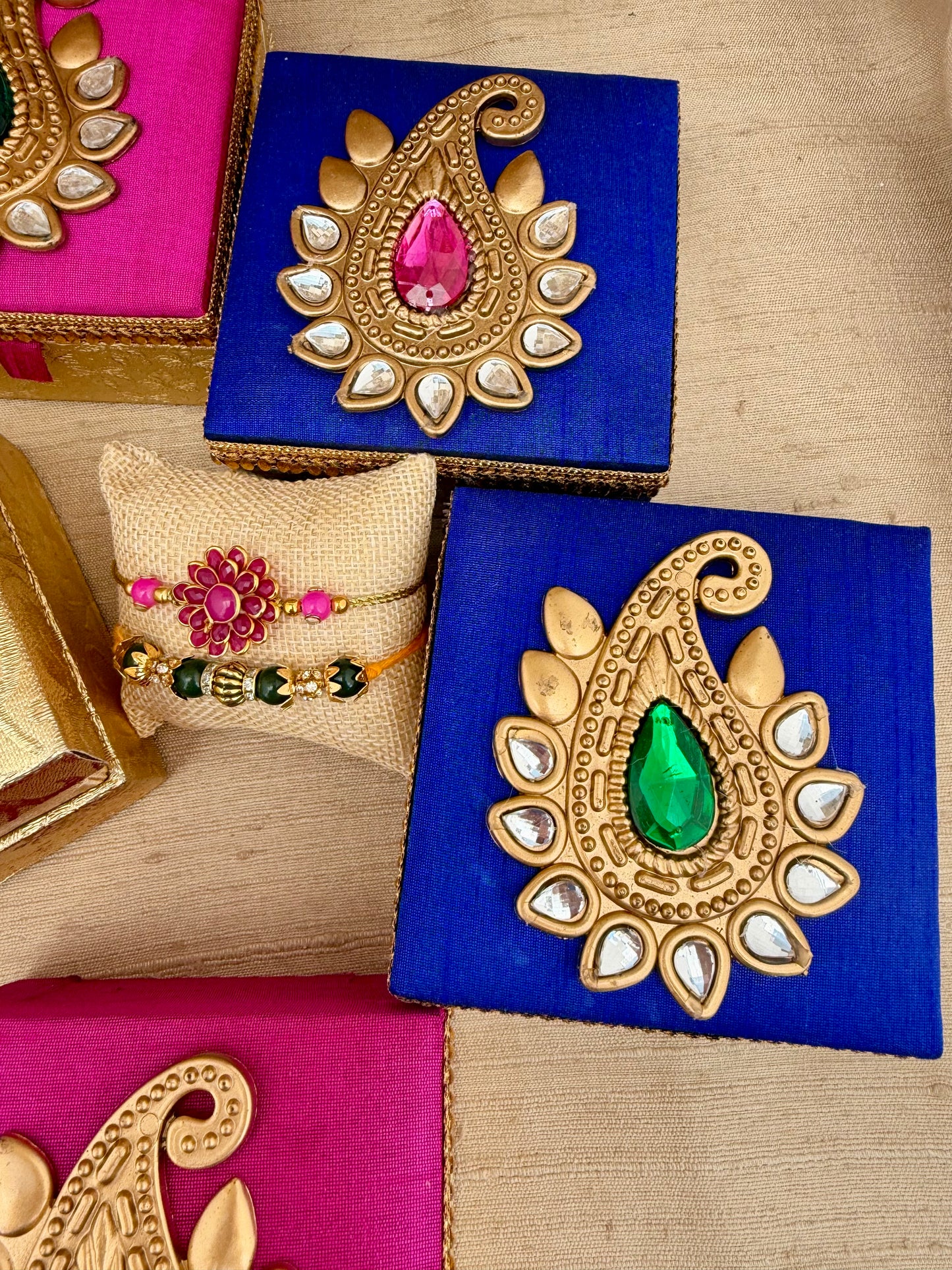 Rakhi Raksha Bandhan Rakhri Hamper Gift Box| Two Rakhis| Roli Tikka