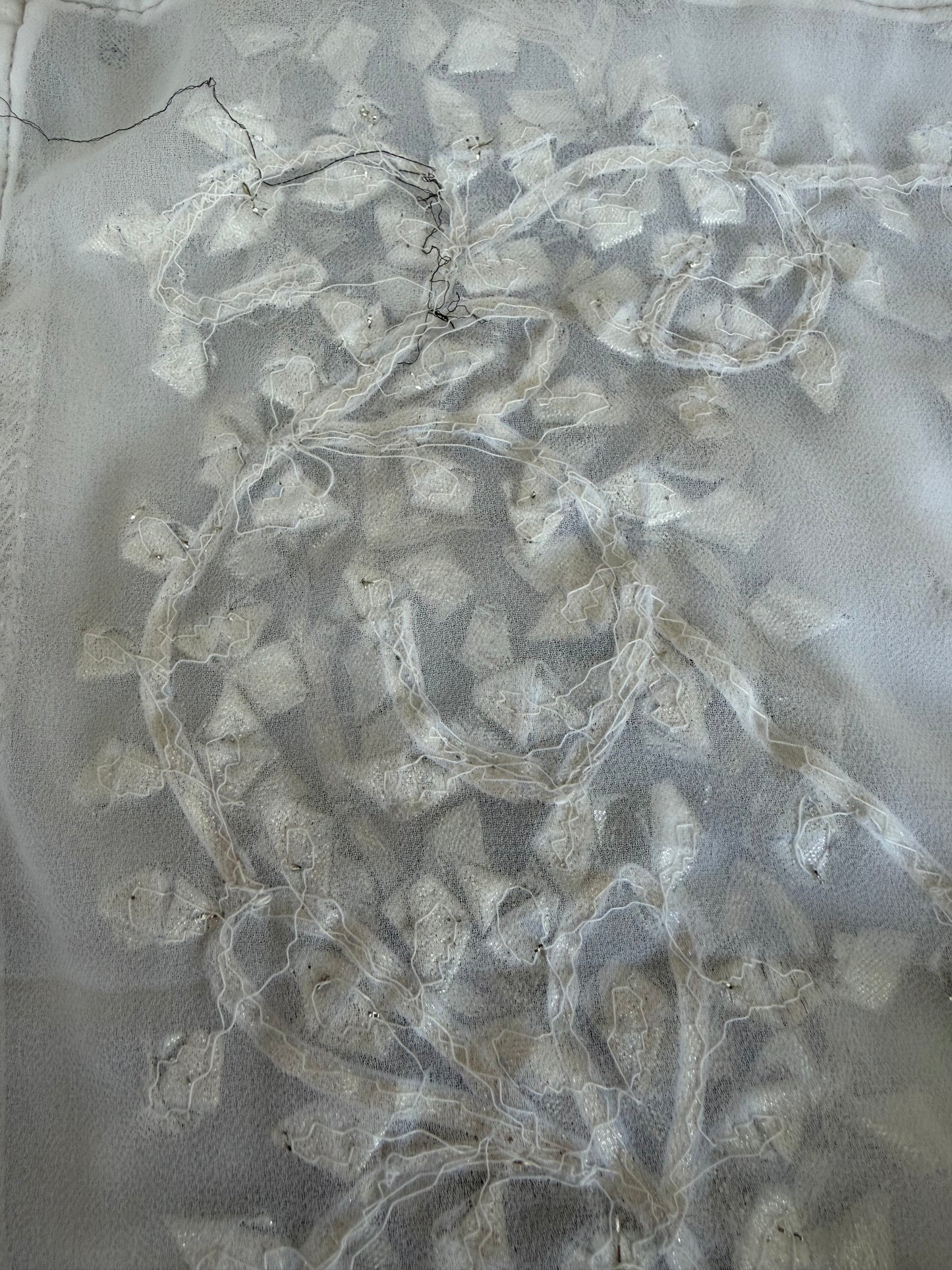 Silver White Georgette Modest Dupattas Heavy gota work border Scarf Chunni Chunri Odhni| Clearance
