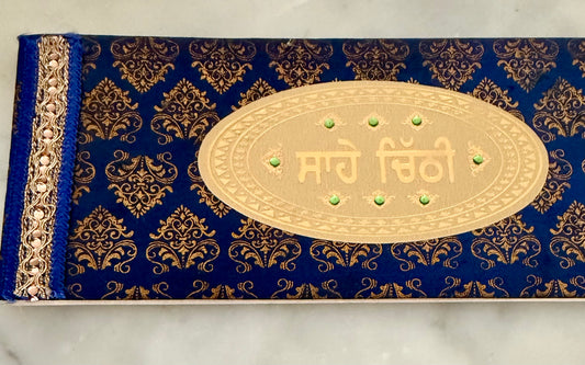 Sikh Wedding Sahe Chithi Invitation | Punjabi Wedding Ritual | Gurmukhi Saha Chitthi | Groom Family Invite Ceremony| Blue & Purple