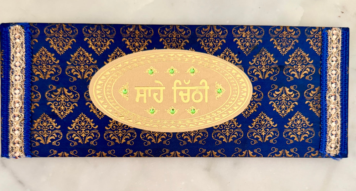 Sikh Wedding Sahe Chithi Invitation | Punjabi Wedding Ritual | Gurmukhi Saha Chitthi | Groom Family Invite Ceremony| Blue & Purple