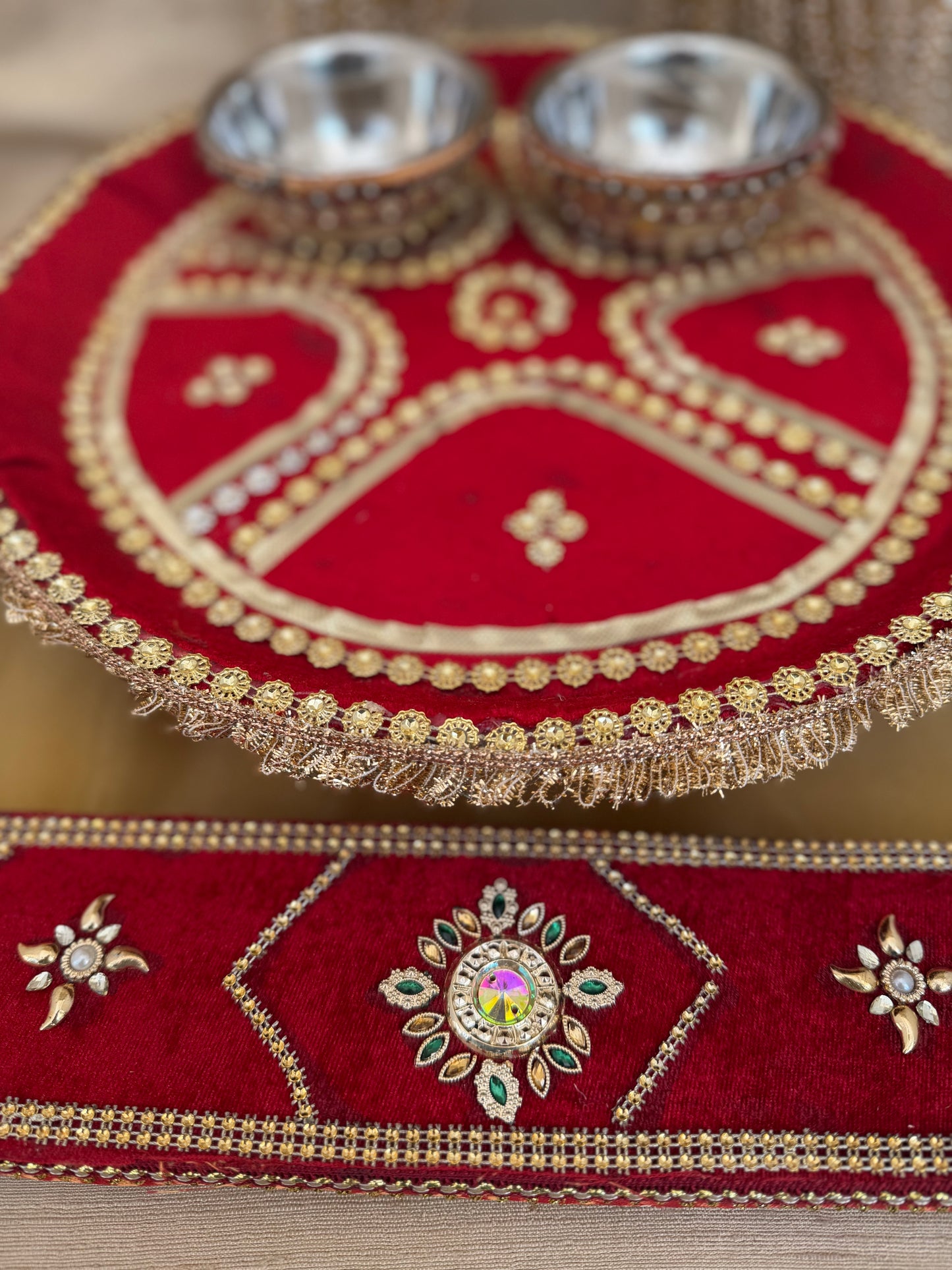 4 Pieces Bride/Groom Mehndi Mayian Haldi Thaal Tel Vatna Ceremony| With Phatti| Clearance**