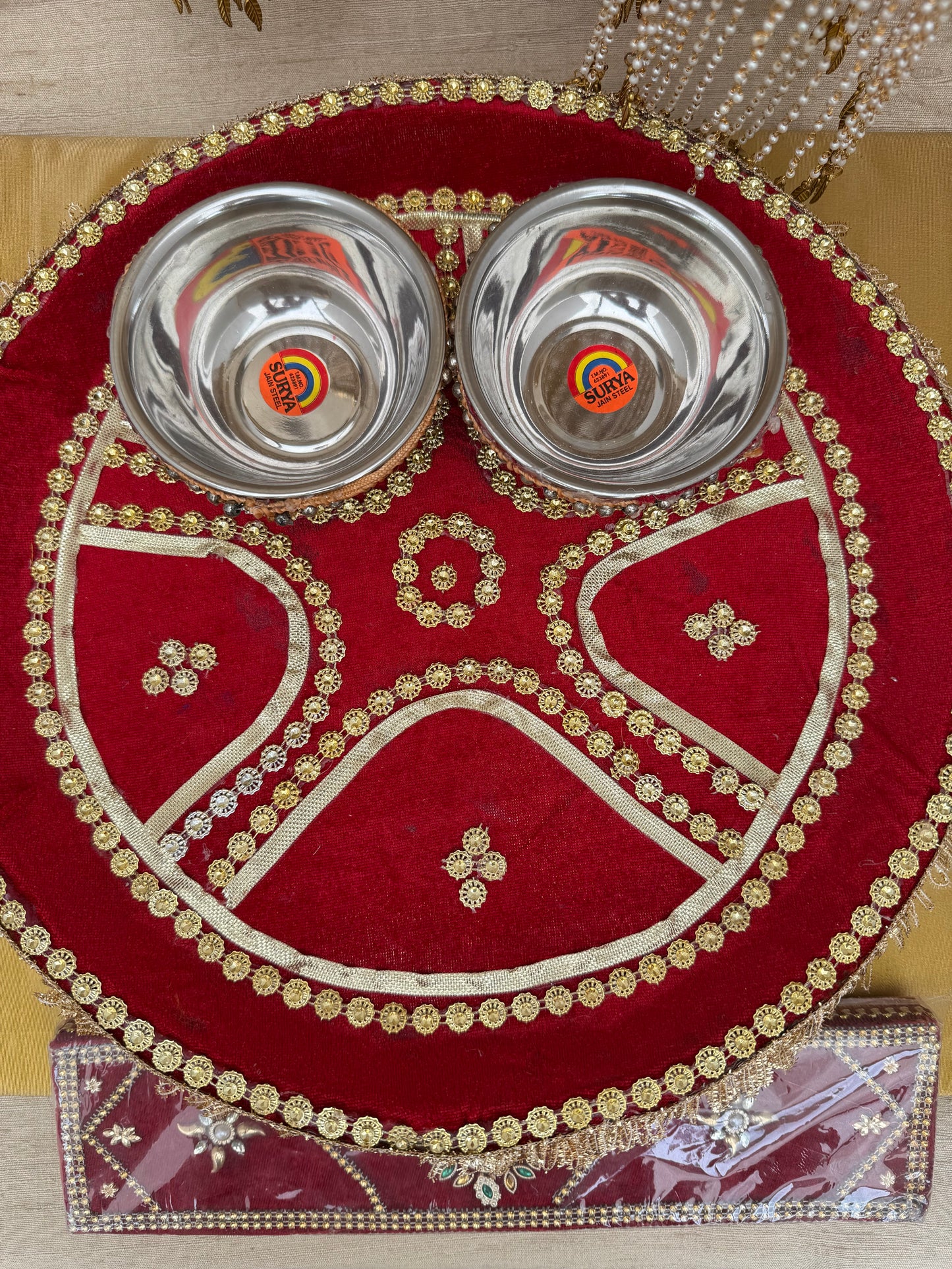 4 Pieces Bride/Groom Mehndi Mayian Haldi Thaal Tel Vatna Ceremony| With Phatti| Clearance**