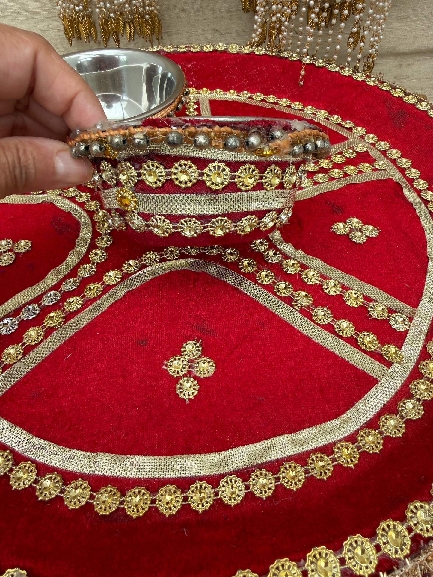 4 Pieces Bride/Groom Mehndi Mayian Haldi Thaal Tel Vatna Ceremony| With Phatti| Clearance**