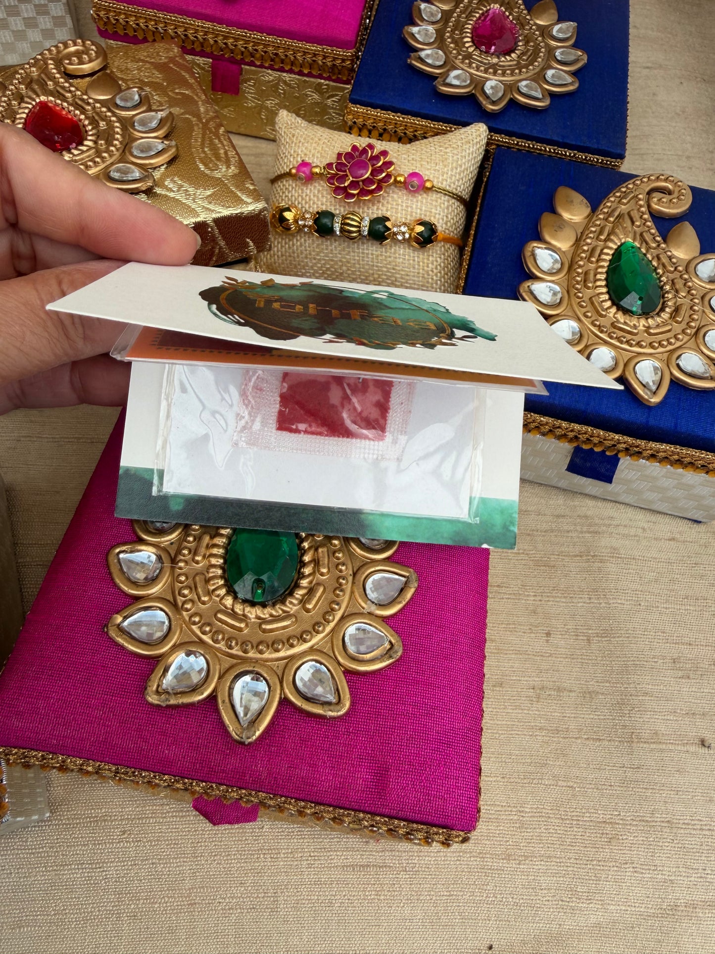 Rakhi Raksha Bandhan Rakhri Hamper Gift Box| Two Rakhis| Roli Tikka