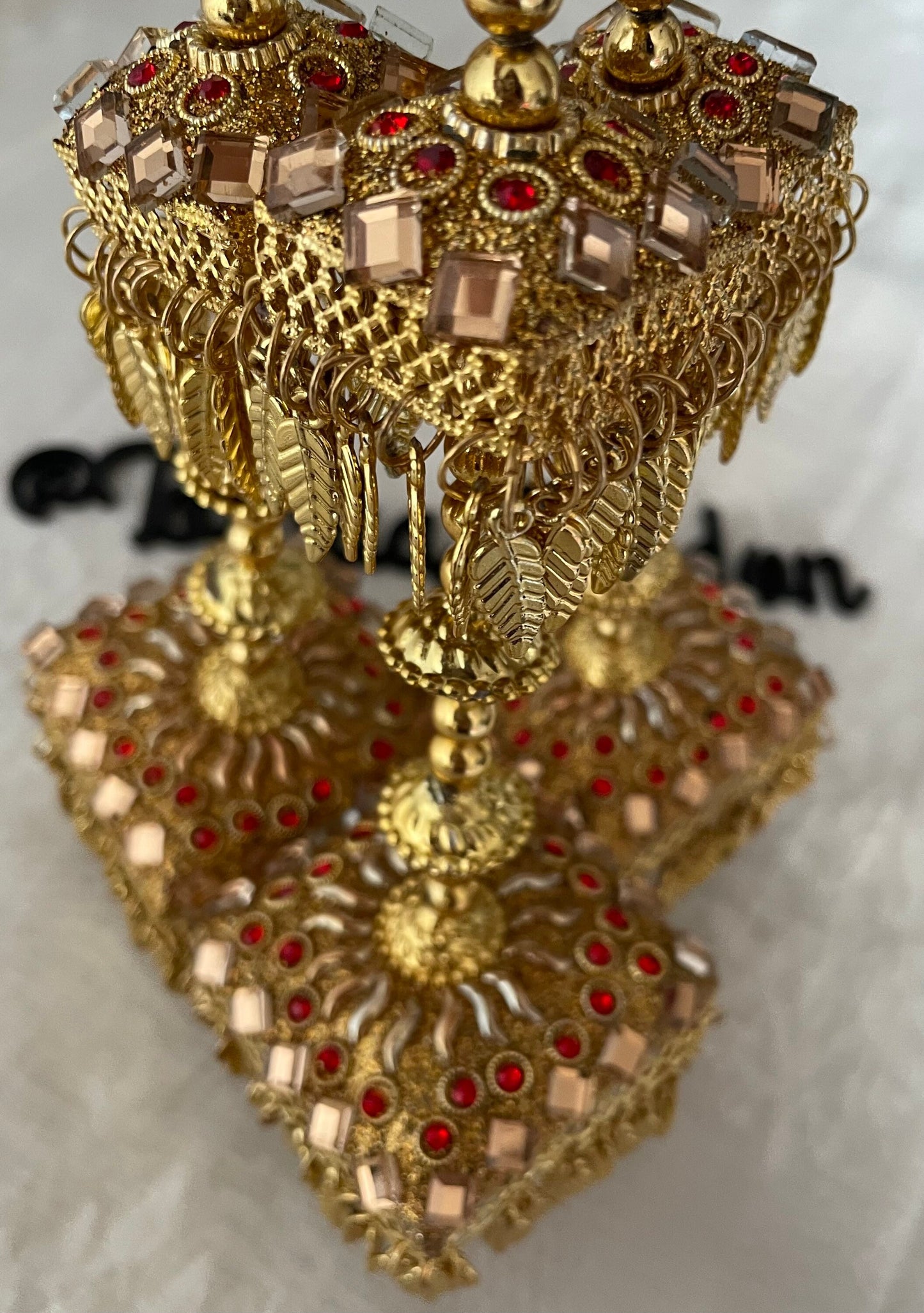 Punjabi Parandi Braid: Gold Kaleera Latkan with Kundan Rhinestones