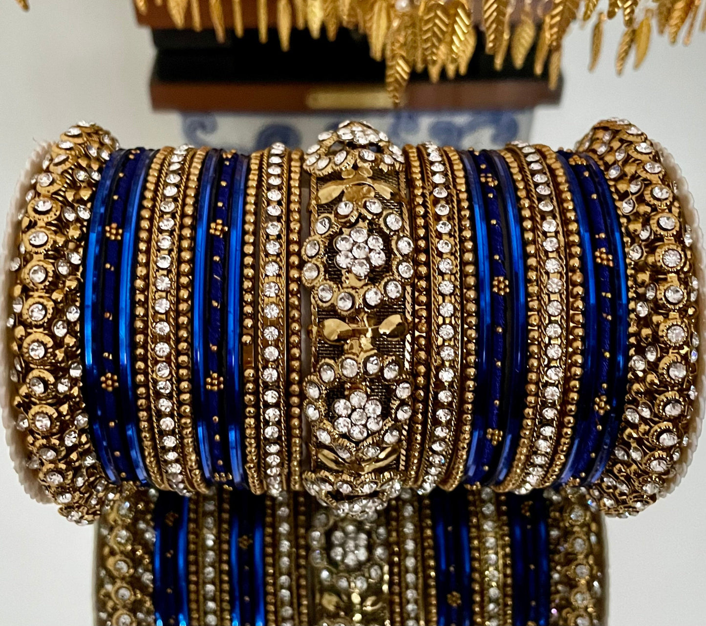 Thread & Diamante Bangle Set: Bridal Jewelry Stack