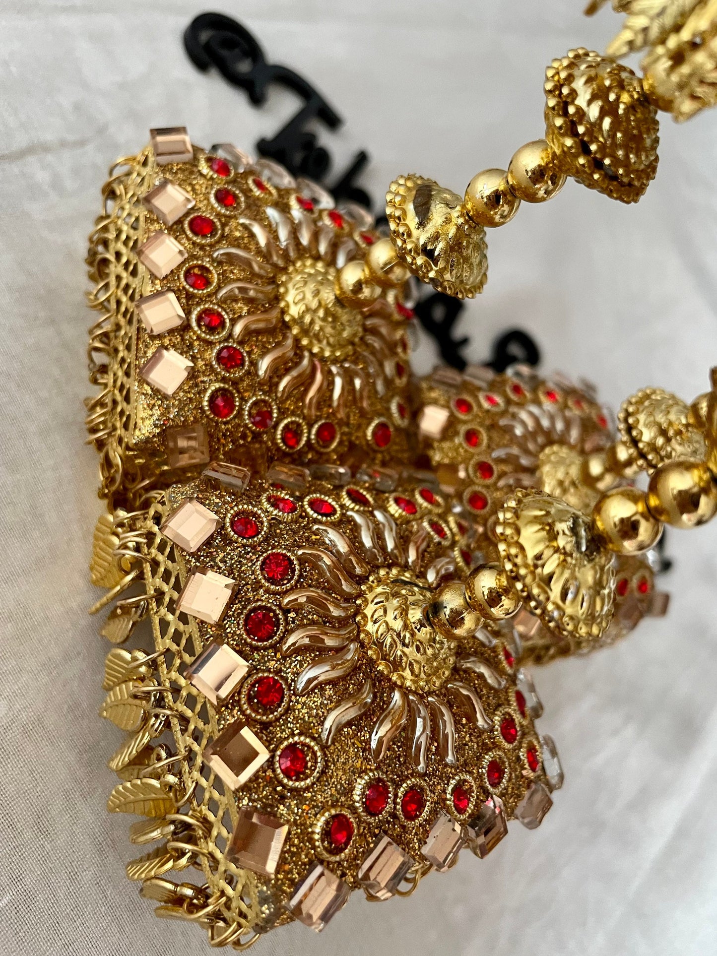 Punjabi Parandi Braid: Gold Kaleera Latkan with Kundan Rhinestones