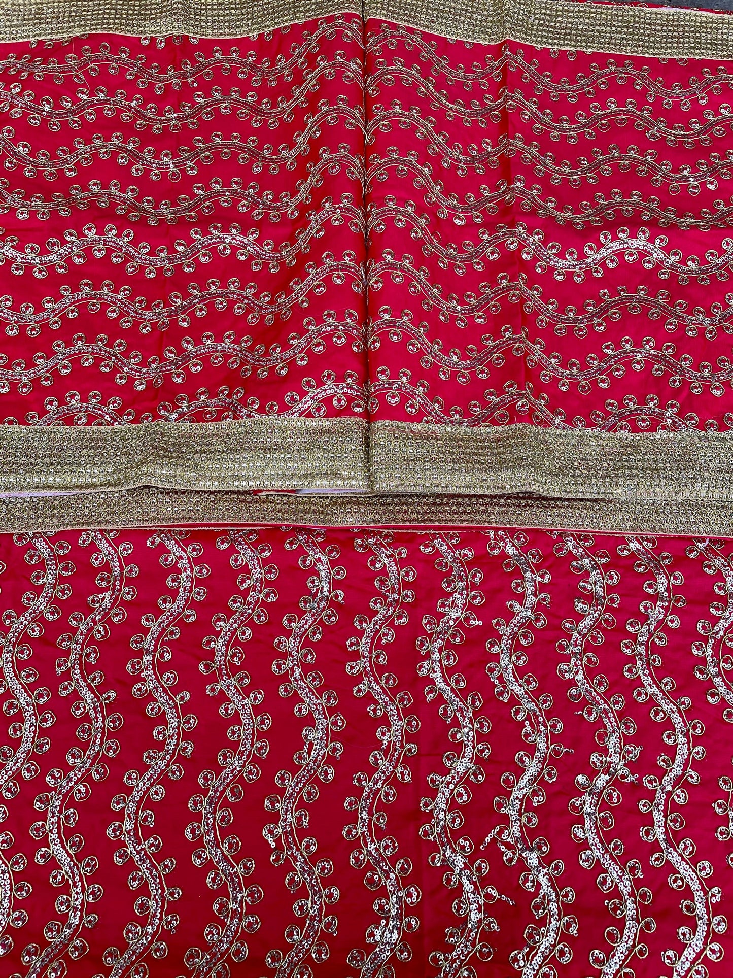 Guru Granth Sahib Rumala Sahib Set 4 pcs. Red embroidered Double Set with 2 Palkan. Sikh Punjabi Gurudwara Wedding Guru Granth Saheb