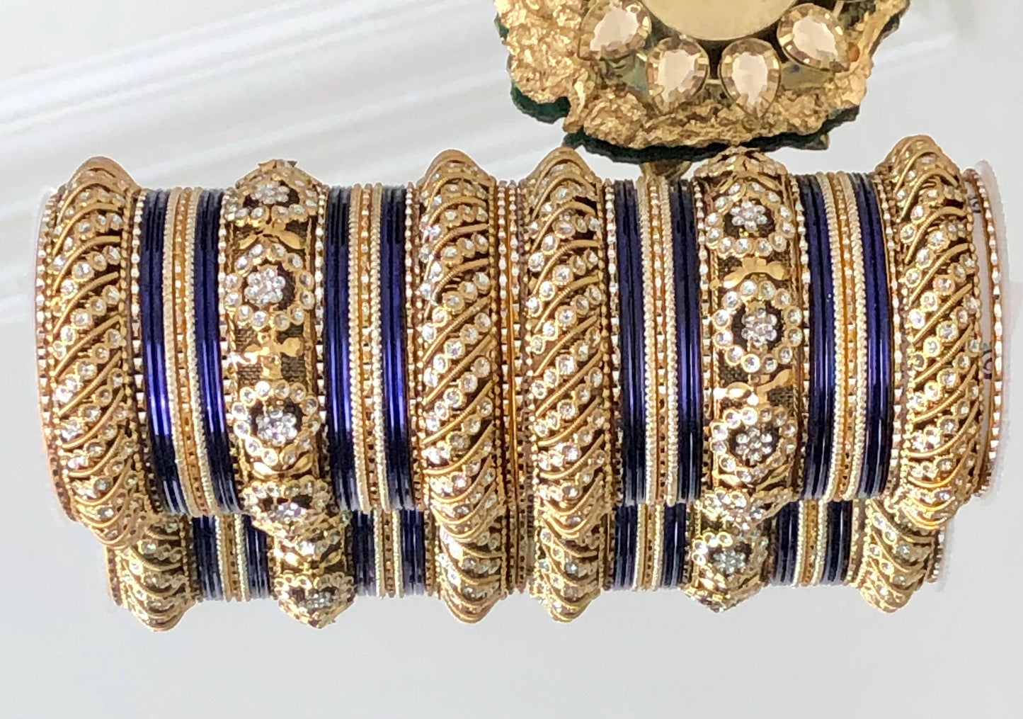 Indian Bangles Jewellery Full Bridal Long Set Rajwada Style Karwachauth Navratri Wedding Eid Bollywood Set for two Hands 46 Bangles