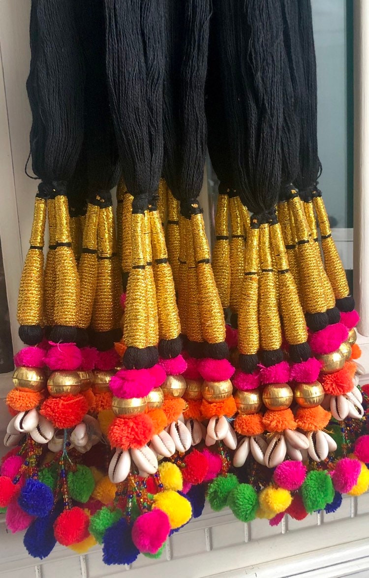 1 x Paranda Kaudi Multi Poms Poms  Parandi Parandey Punjabi Themed Weddings Patiala Sangeet Mehendi Maiyoon Dholki| Clearance