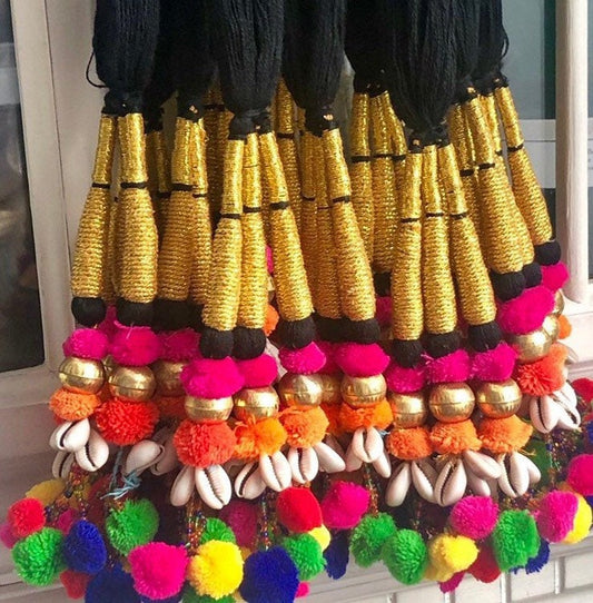 1 x Paranda Kaudi Multi Poms Poms  Parandi Parandey Punjabi Themed Weddings Patiala Sangeet Mehendi Maiyoon Dholki| Clearance