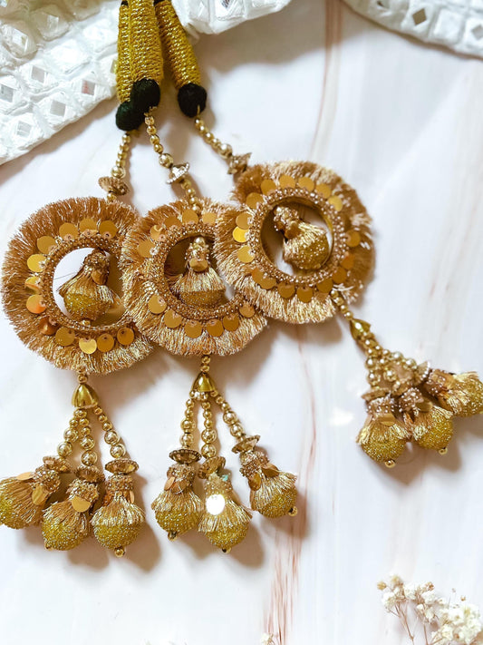 Kiran Paranda Gold Latkans Parandi Parandey Punjabi Themed Weddings Patiala Sangeet Mehendi Maiyoon